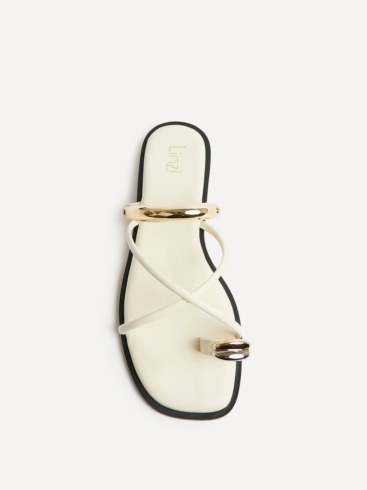 Lillie Ivory Toe Ring Flat Sandals - Image 4