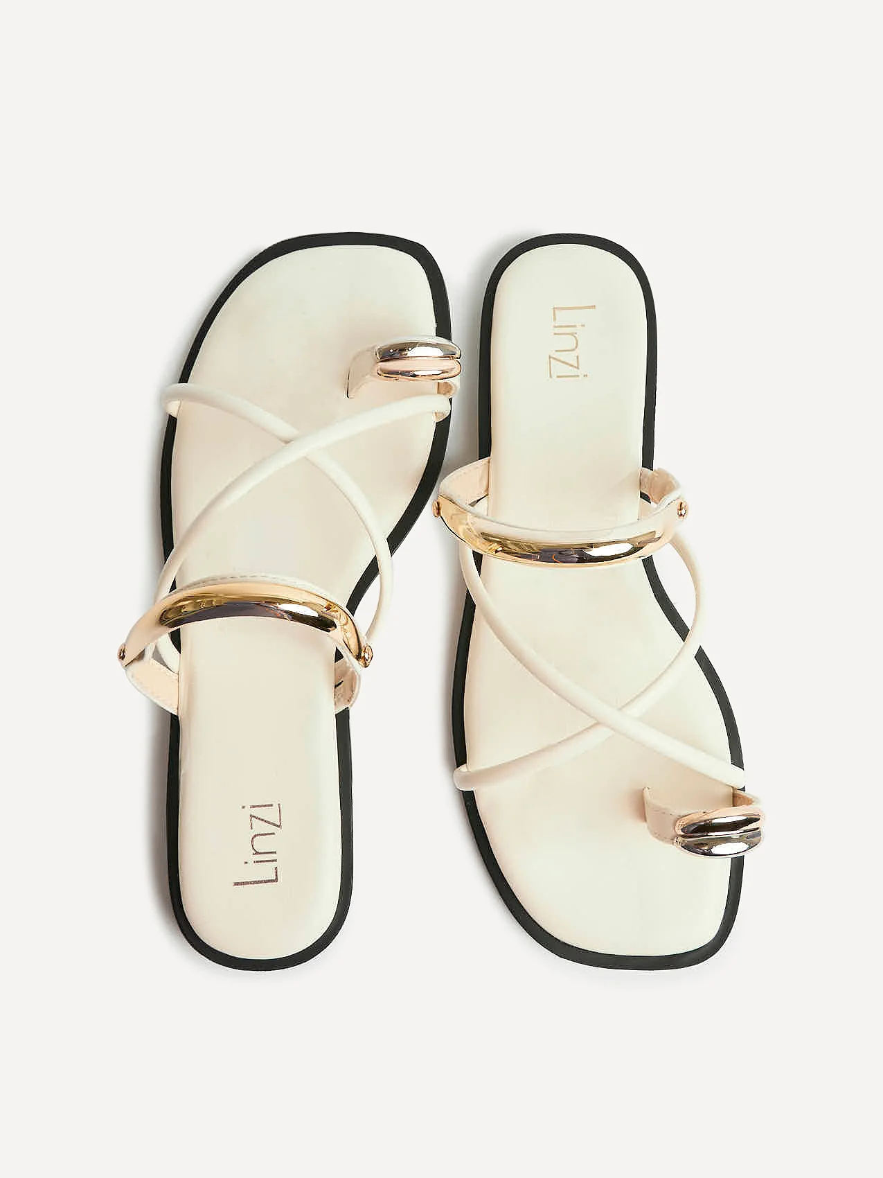 Lillie Ivory Toe Ring Flat Sandals - Image 5