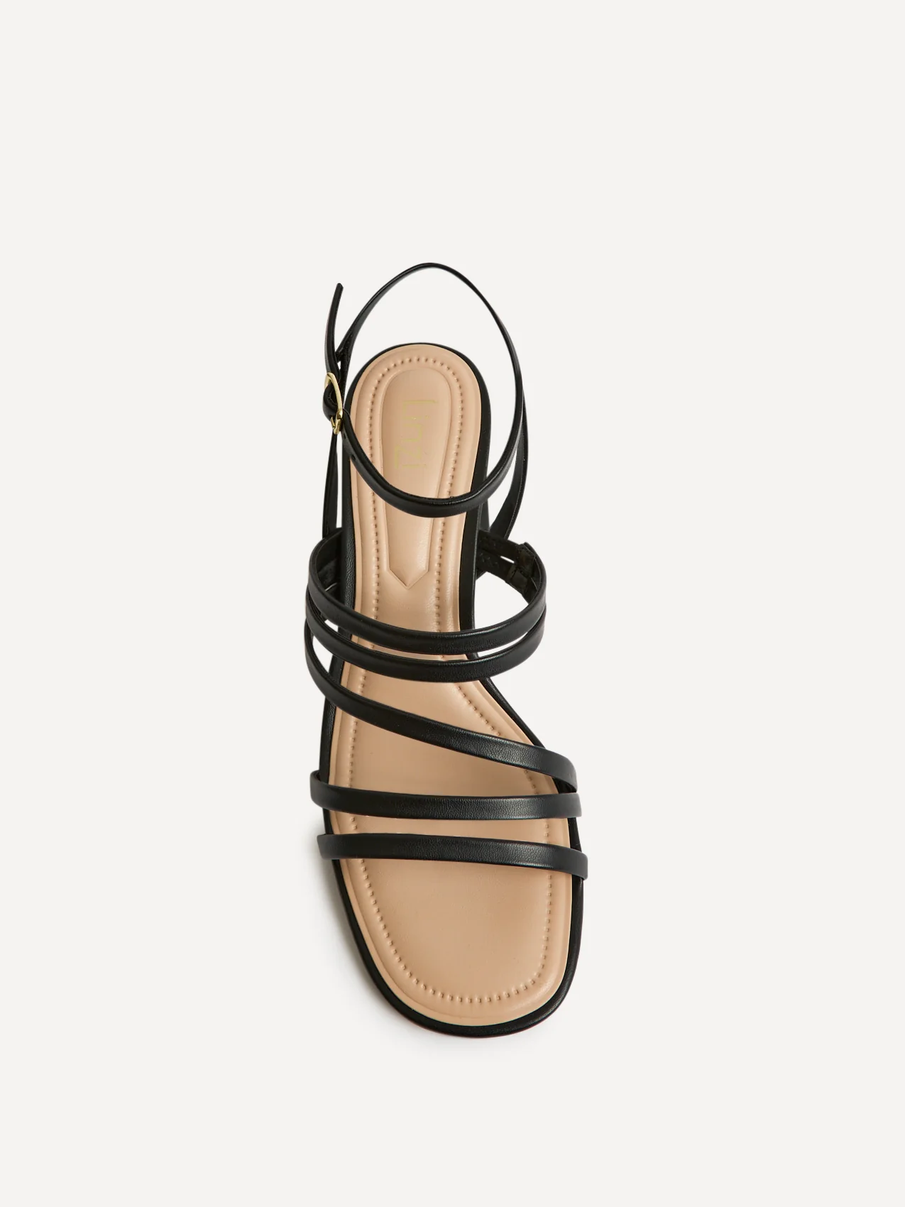 Liora Black Faux Leather Heeled Sandals - Image 4