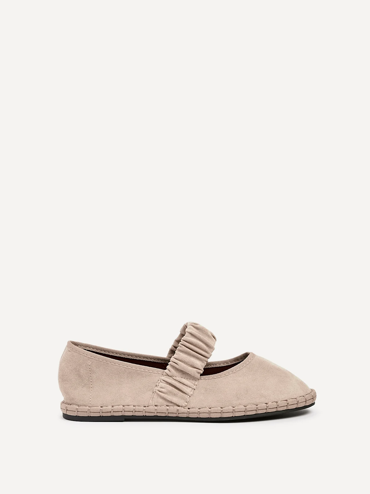 Lorella Beige Faux Suede Mary Jane Pumps - Image 2