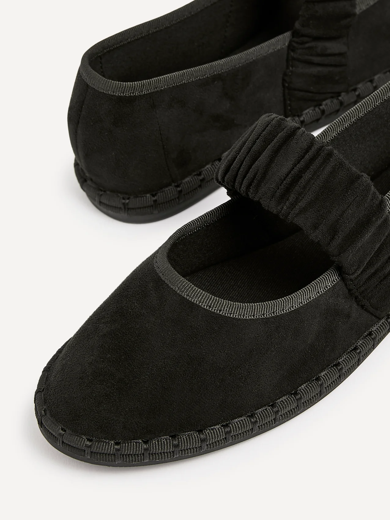 Lorella Black Faux Suede Mary Jane Pumps - Image 4