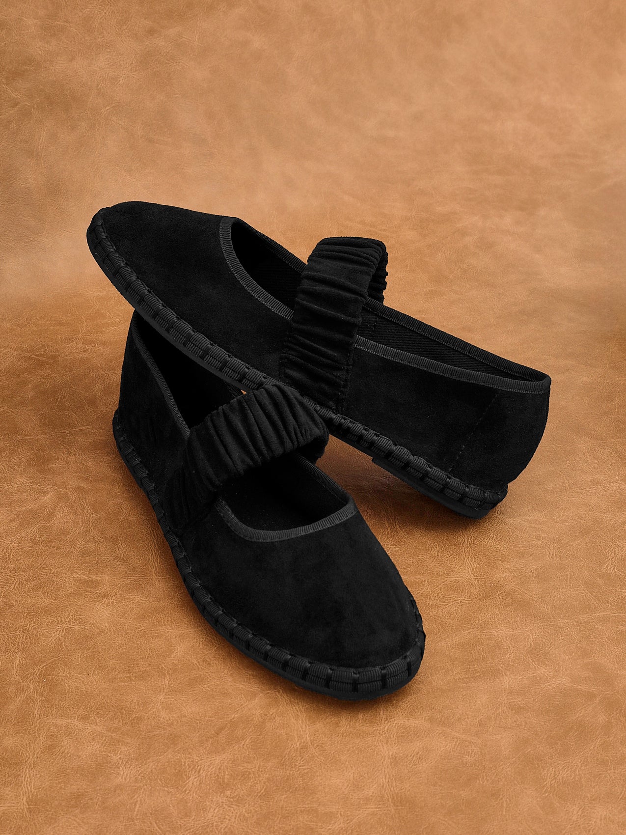 Lorella Black Faux Suede Mary Jane Pumps - Image 6