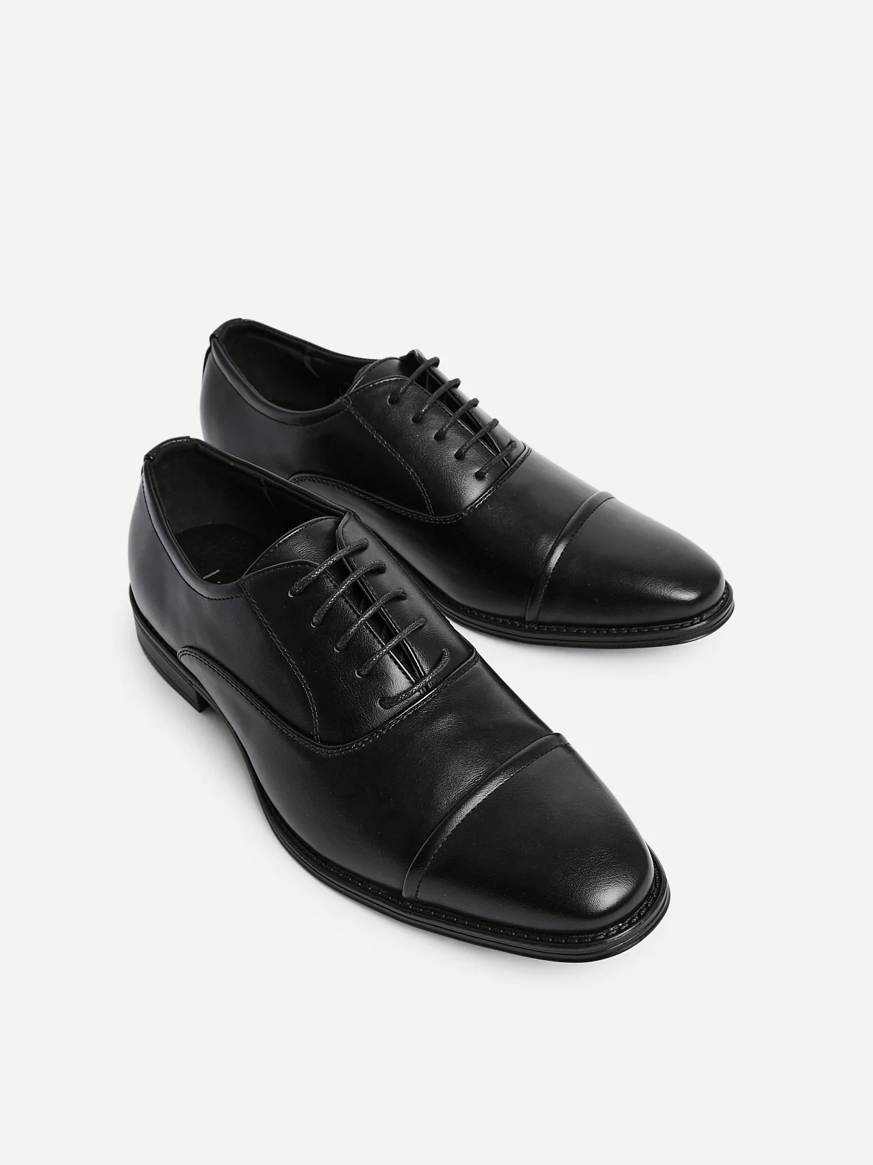 Lorenzo Mens Black Faux Leather Shoes - Image 4