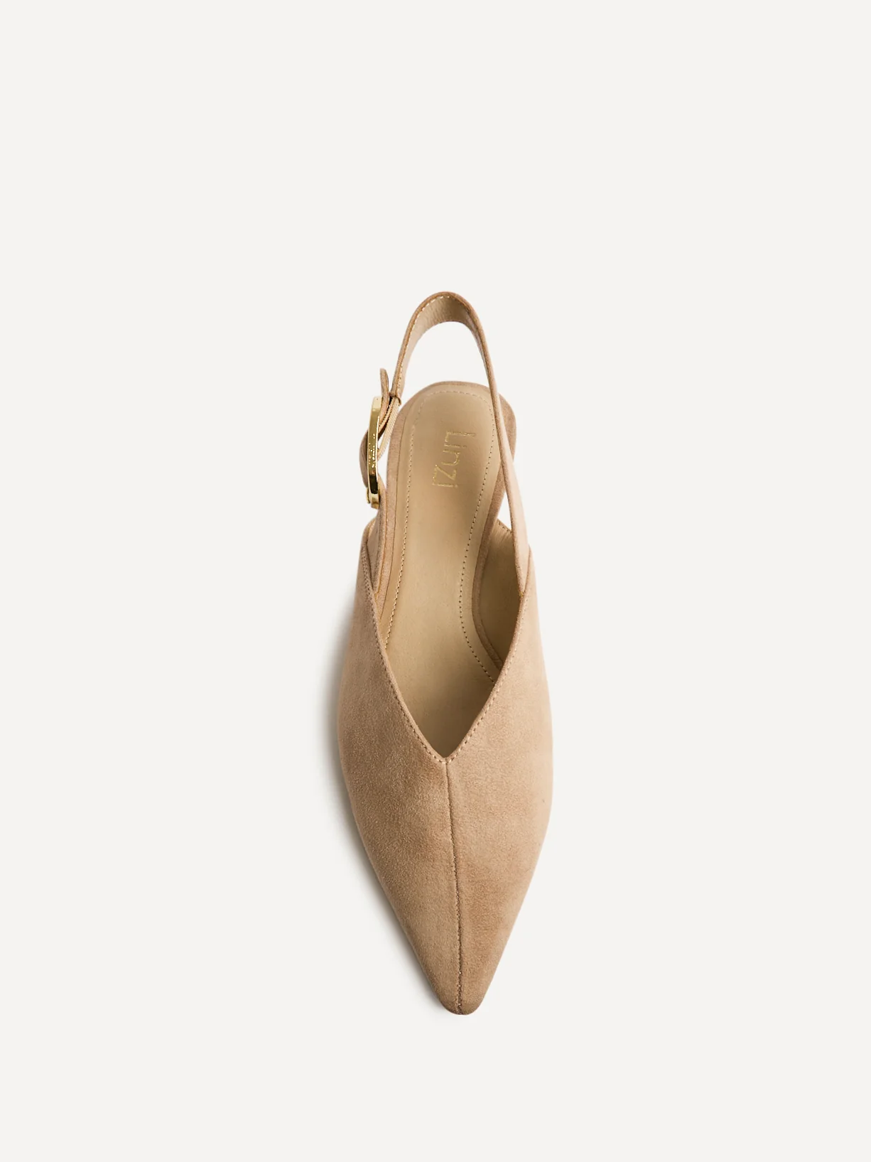 Lorna Beige Faux Suede Ballet Flats - Image 4