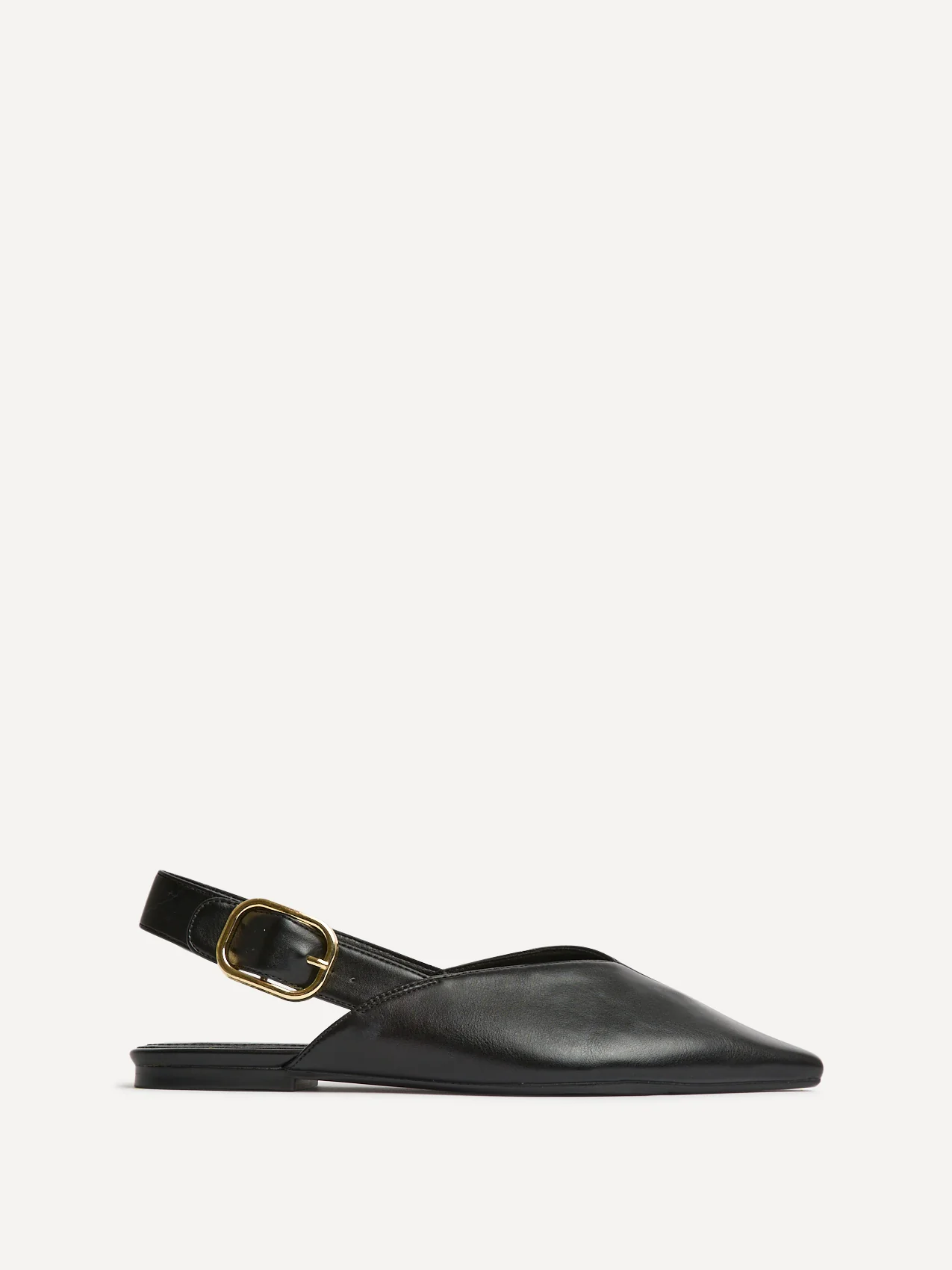 Lorna Black Faux Leather Ballet Flats - Image 2