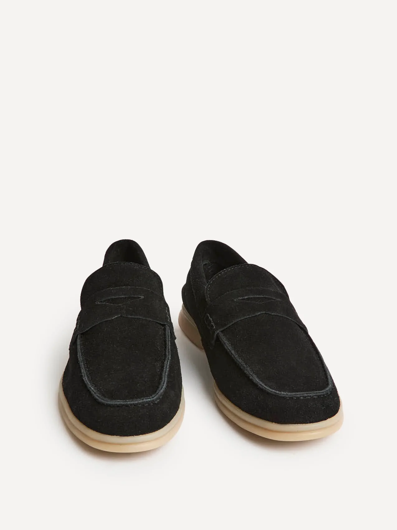 Luciano Mens Black Suede Leather Penny Loafers - Image 5