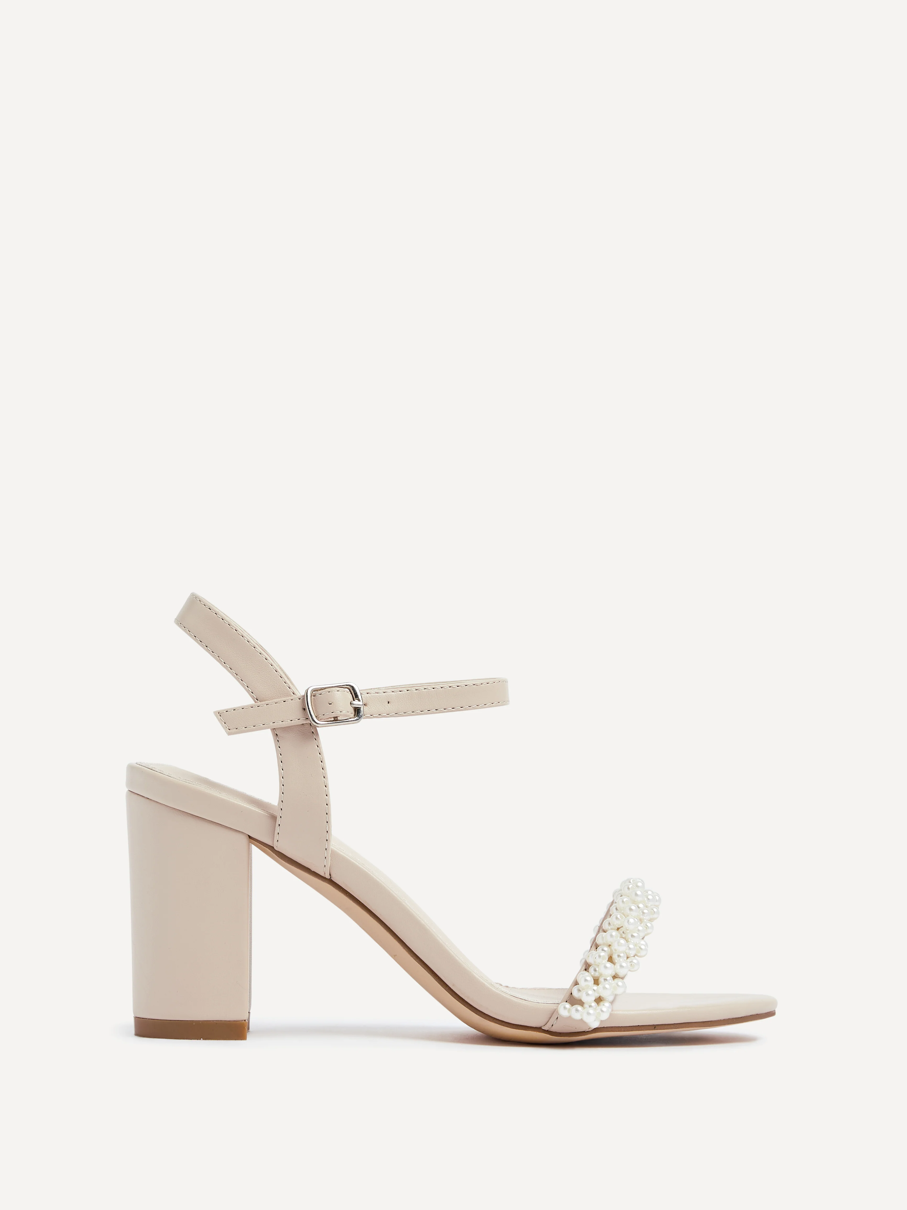 Lulu Nude Heels With Pearls - Image 2