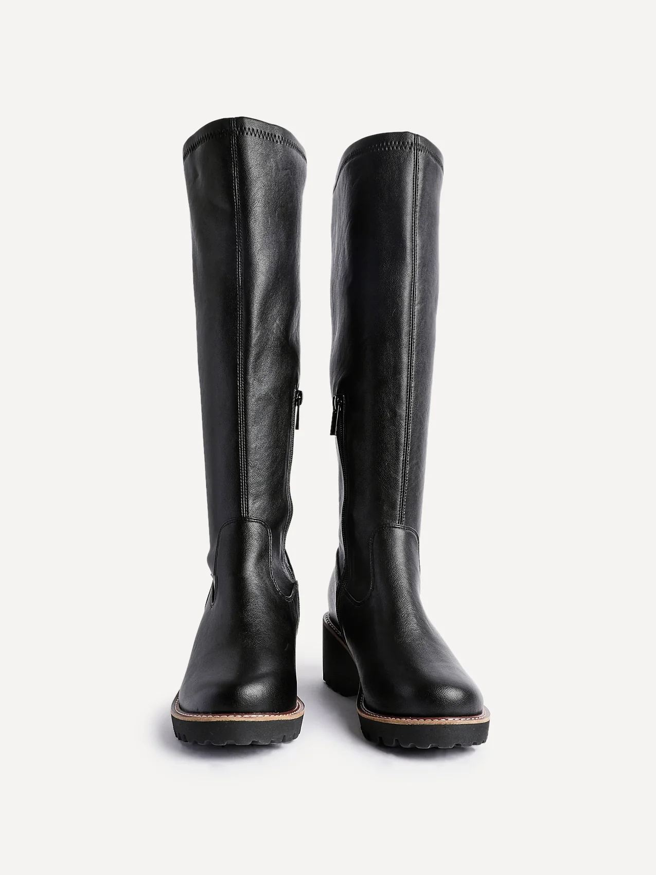 Maintain Wide Fit Black Faux Leather Long Boots - Image 3
