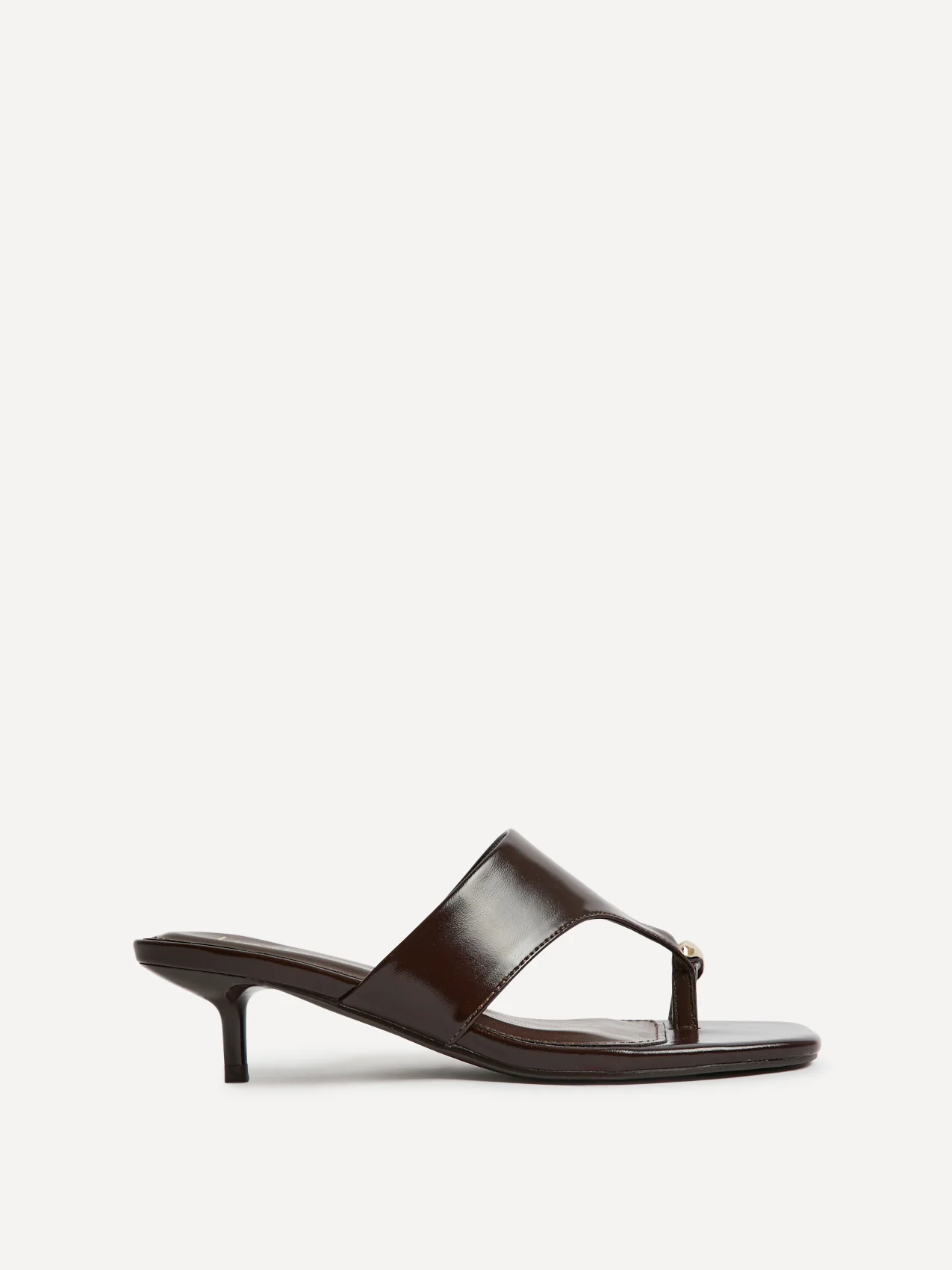 Manhattan Brown Faux Leather Mule Heels - Image 2