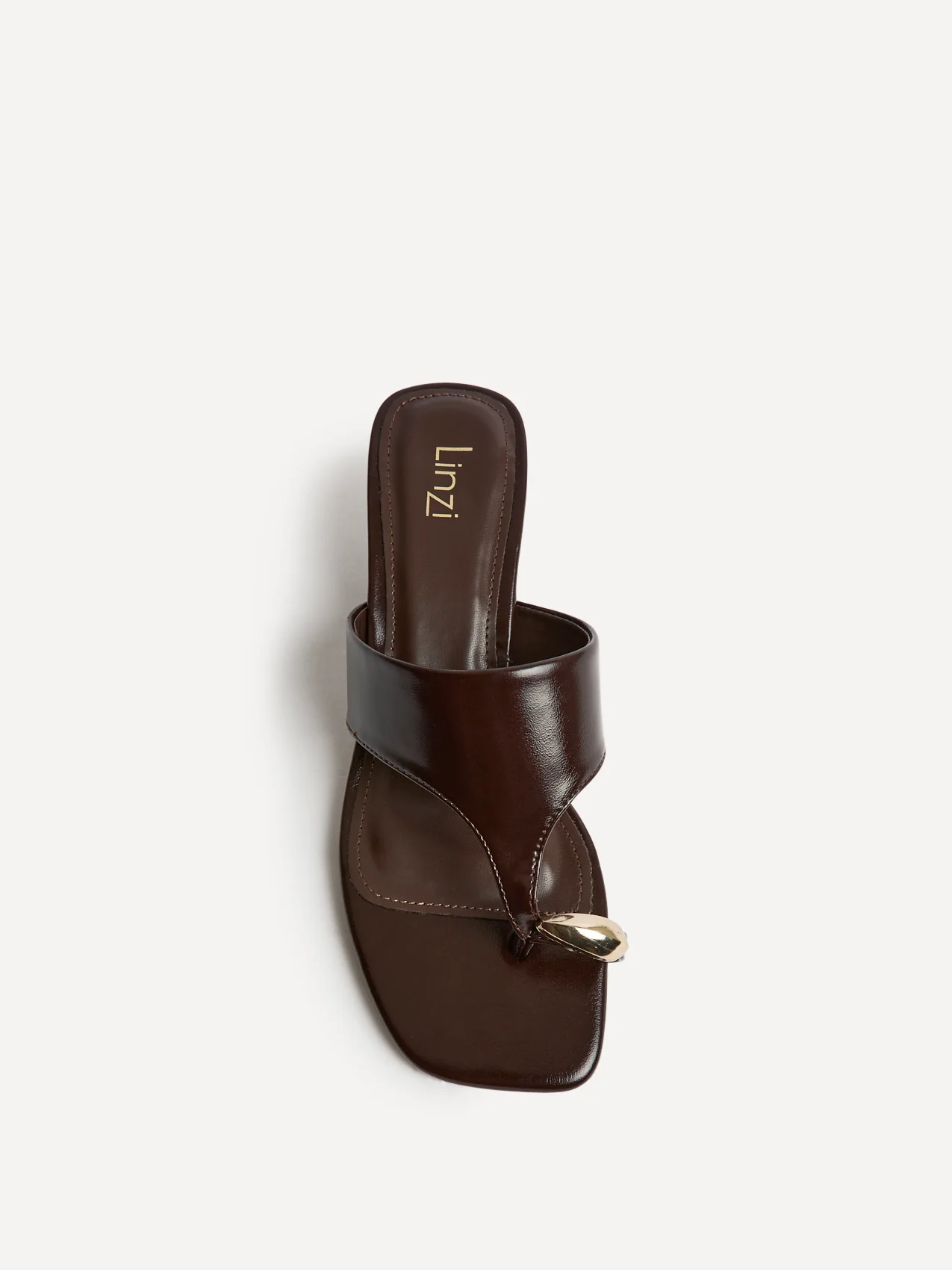Manhattan Brown Faux Leather Mule Heels - Image 4
