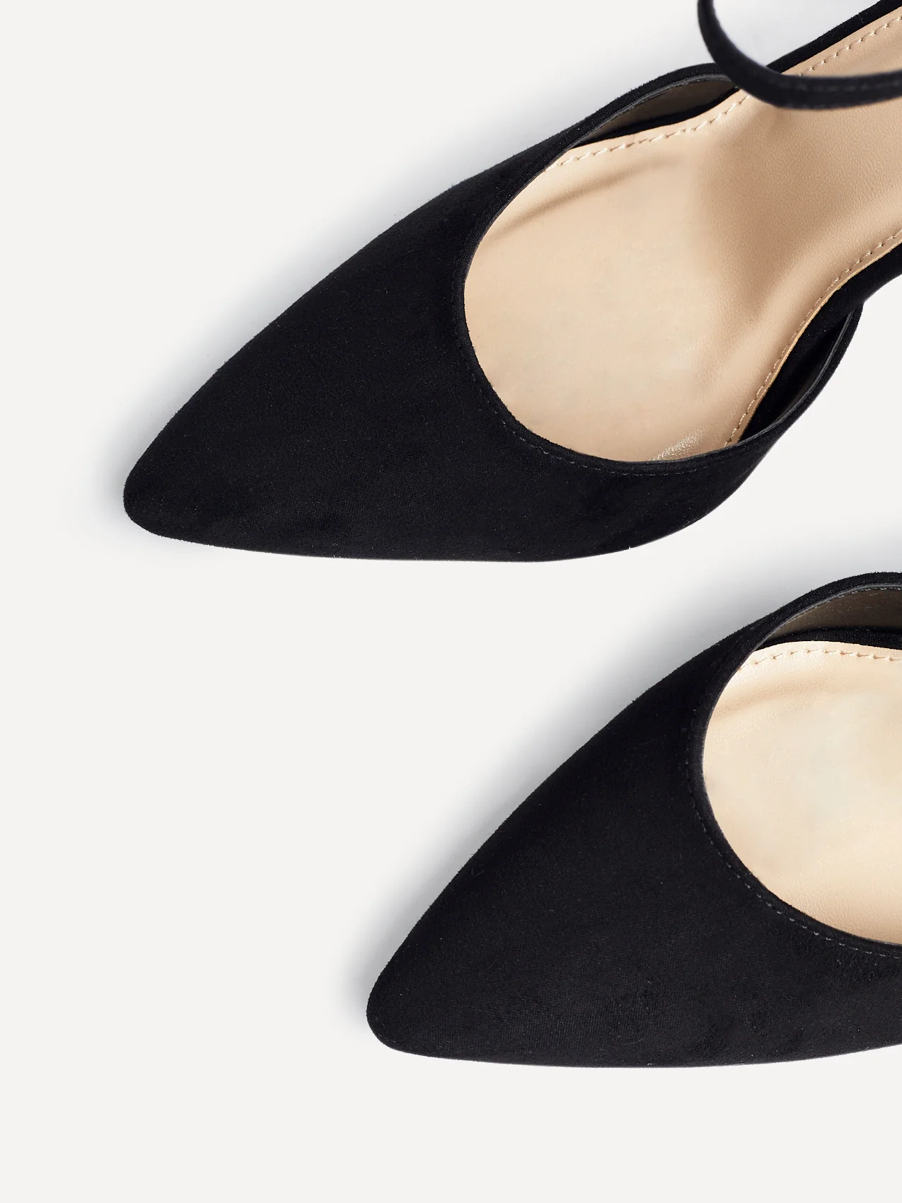 Mara Black Faux Suede Court Heels - Image 4