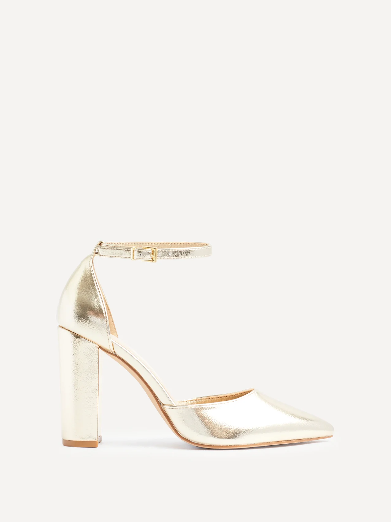 Mara Gold Faux Leather Court Heels - Image 2