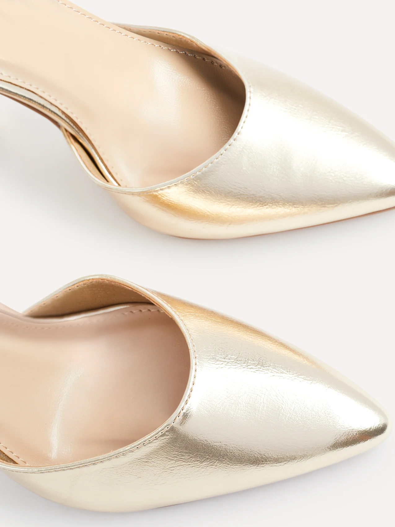 Mara Gold Faux Leather Court Heels - Image 5
