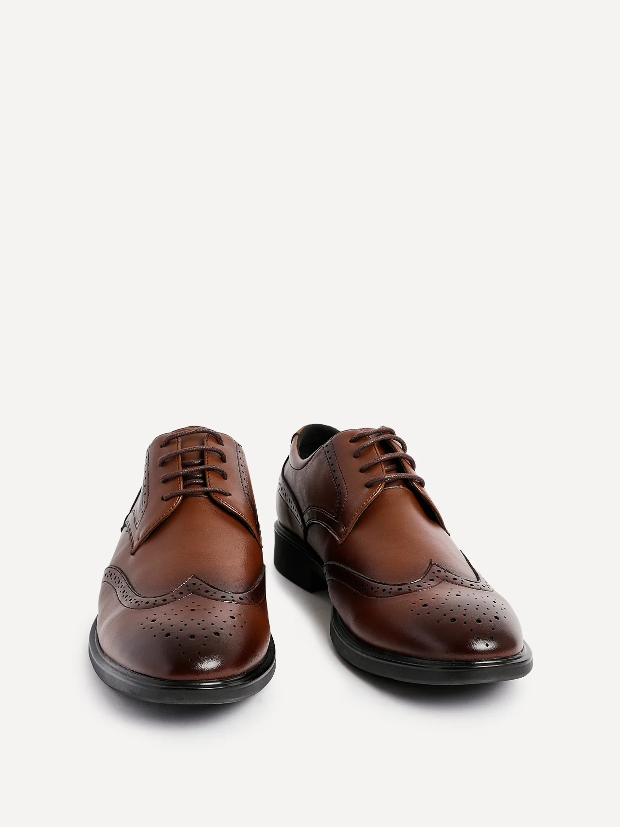 Marco Mens Brown Faux Leather Brogue Shoes - Image 3