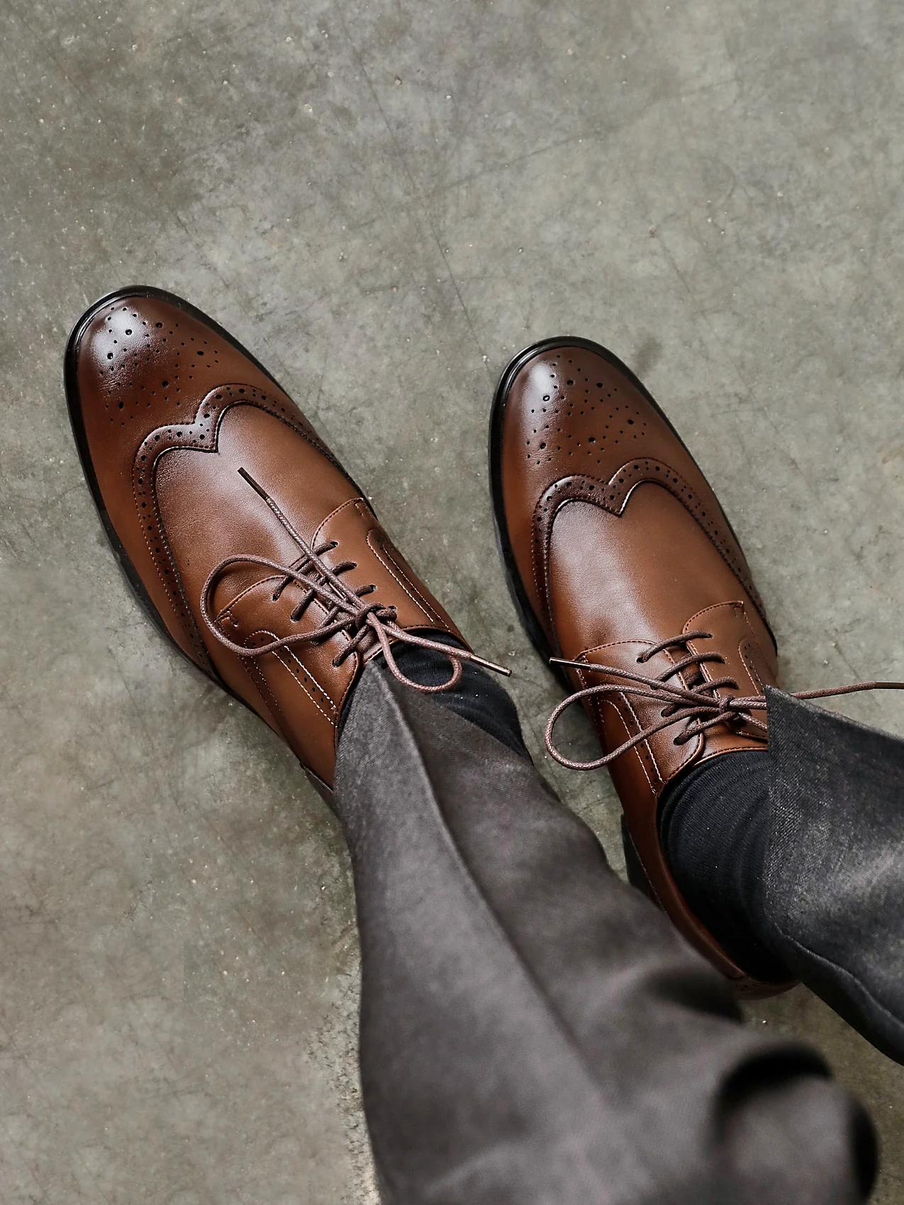 Marco Mens Brown Faux Leather Brogue Shoes - Image 6