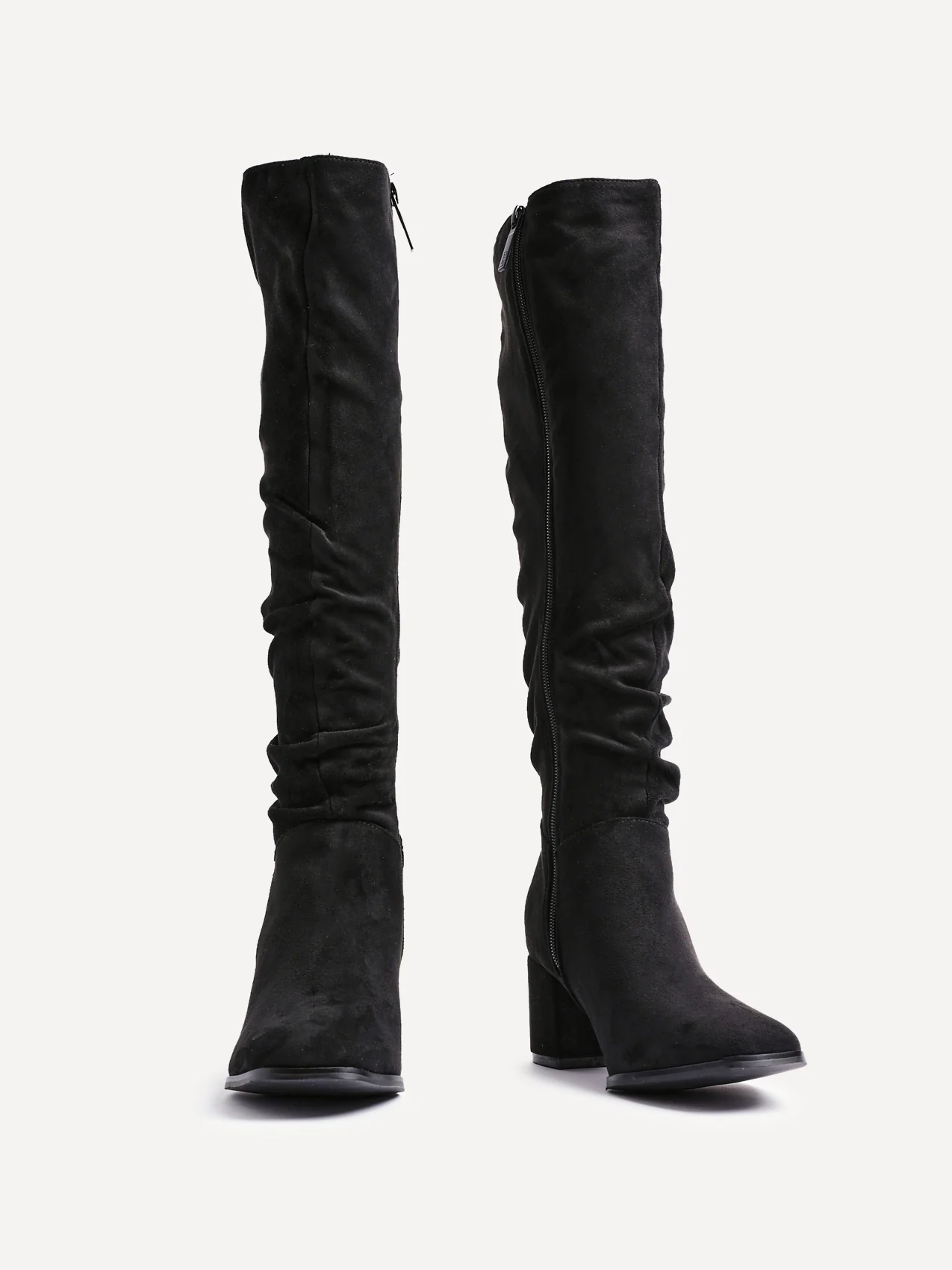 Margot Black Long Heeled Boots - Image 3