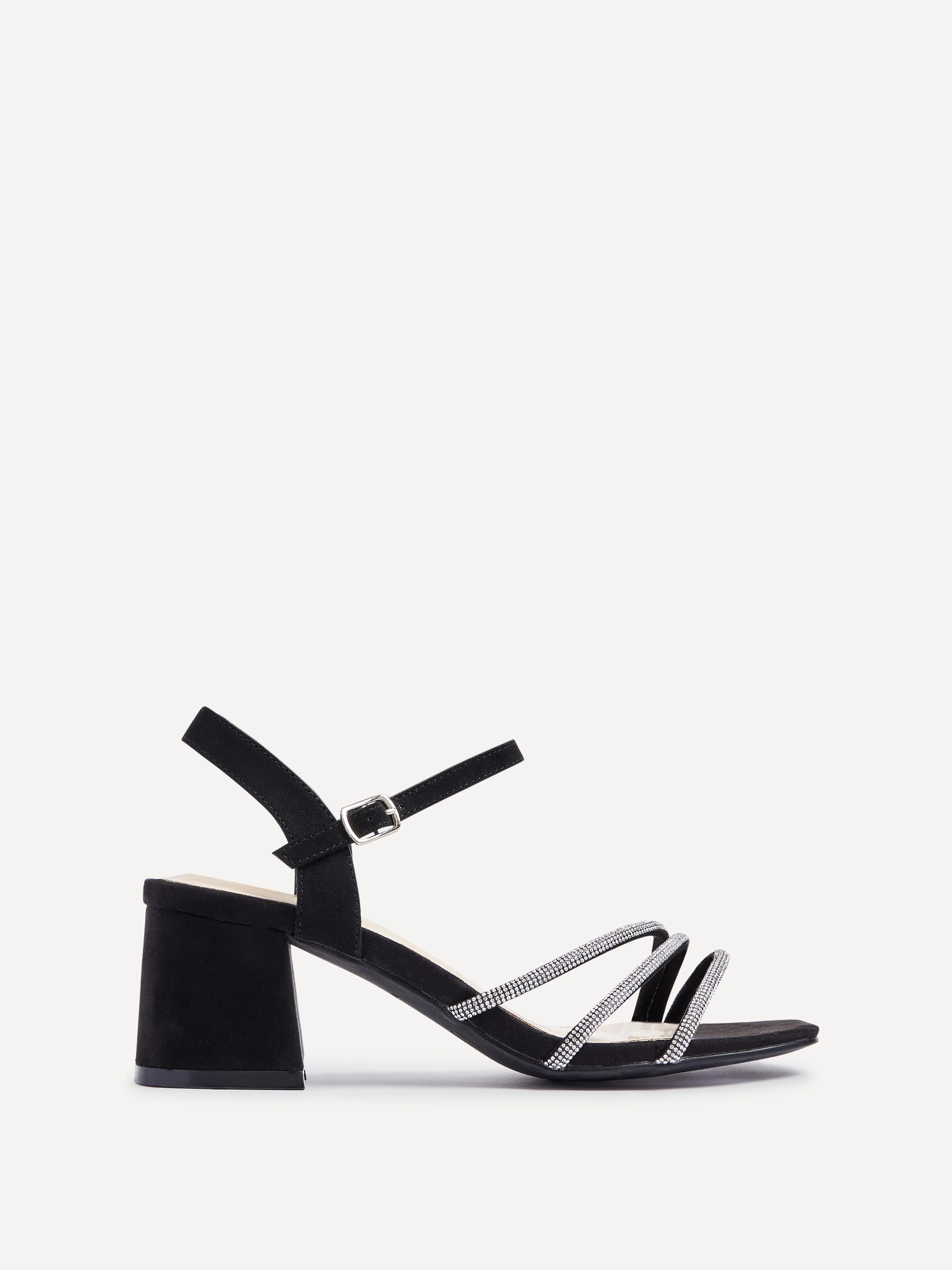 Mariah Wide Fit Black Diamante Heels - Image 2