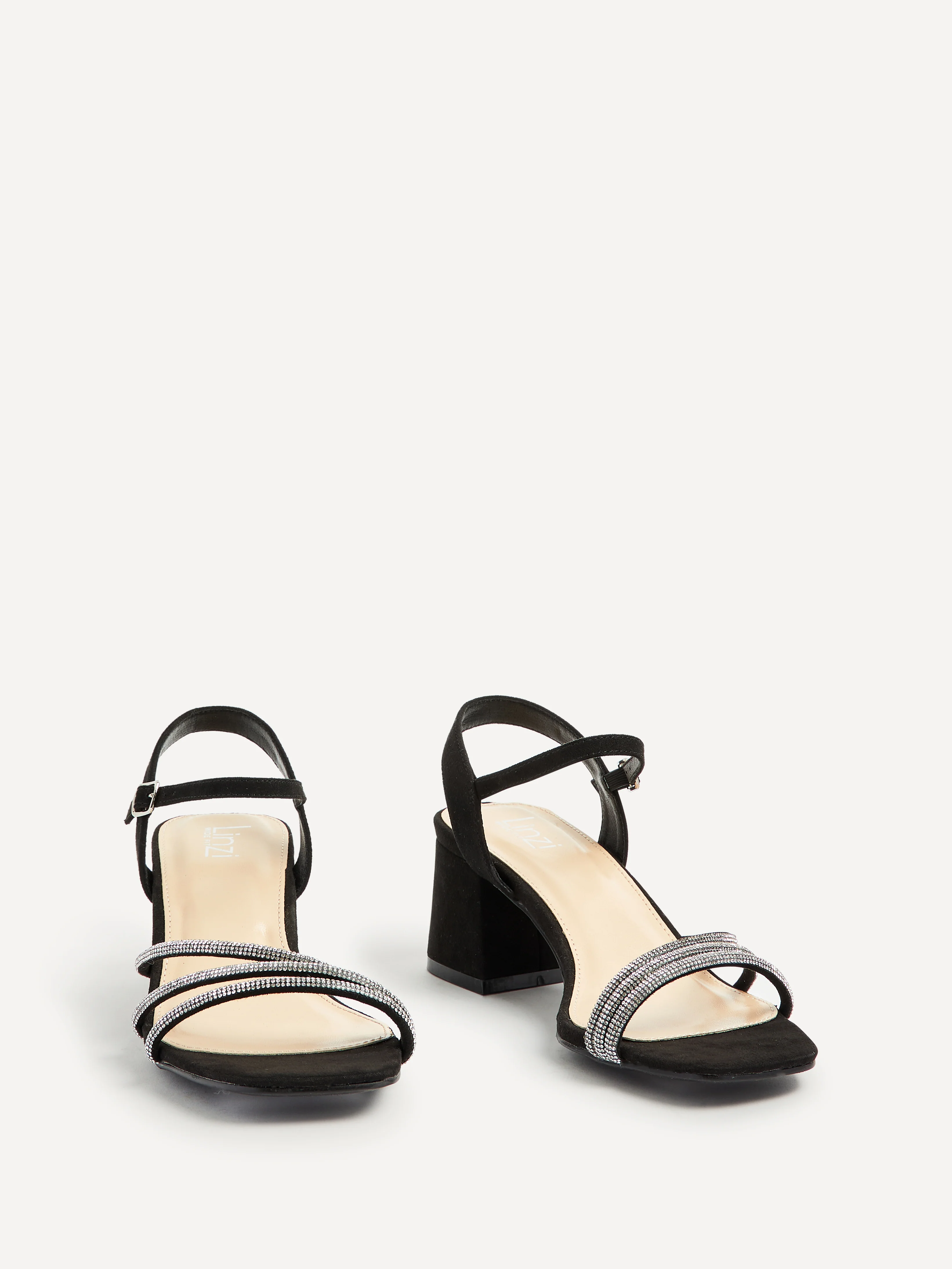 Mariah Wide Fit Black Diamante Heels - Image 3