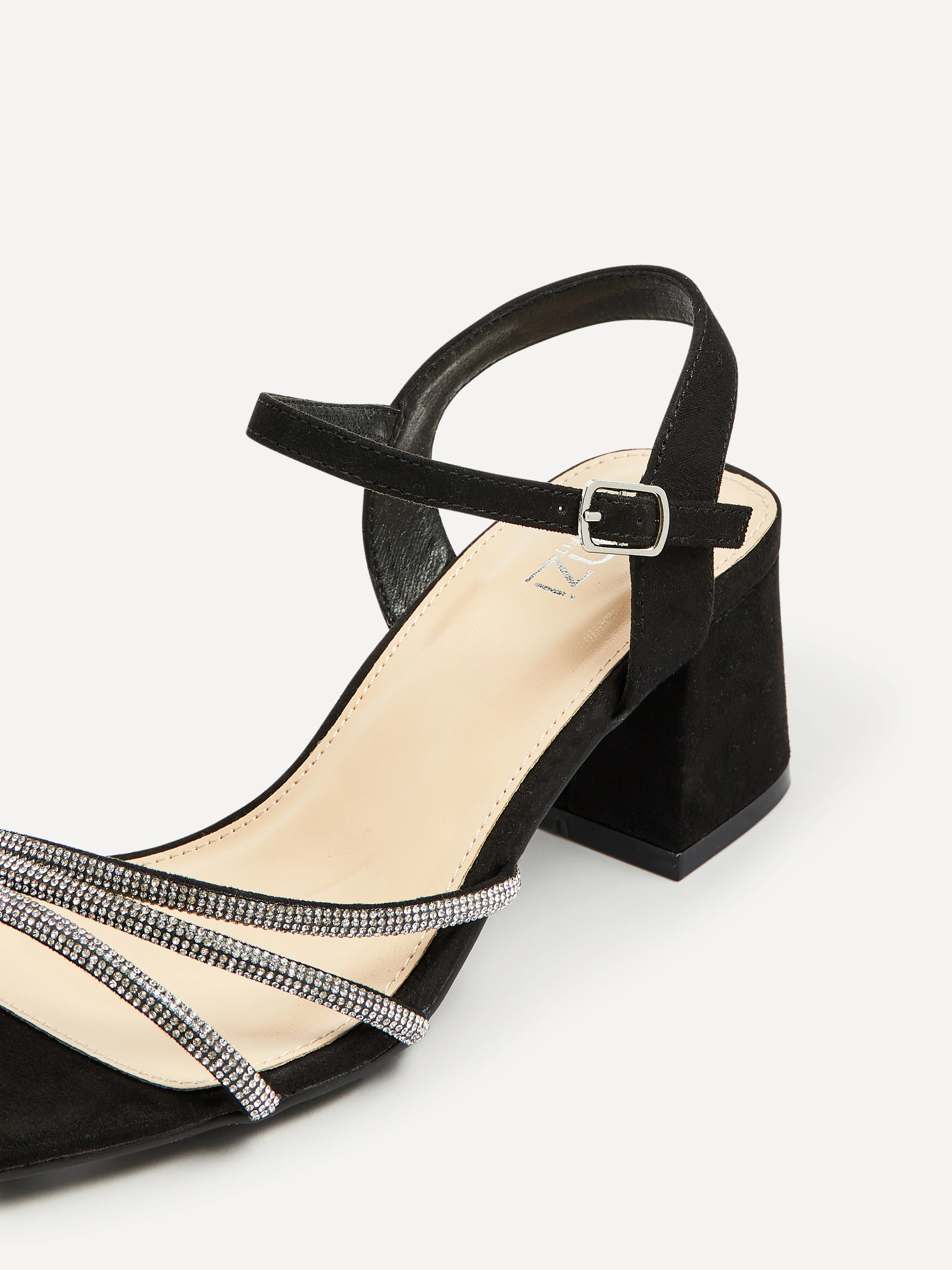 Mariah Wide Fit Black Diamante Heels - Image 5