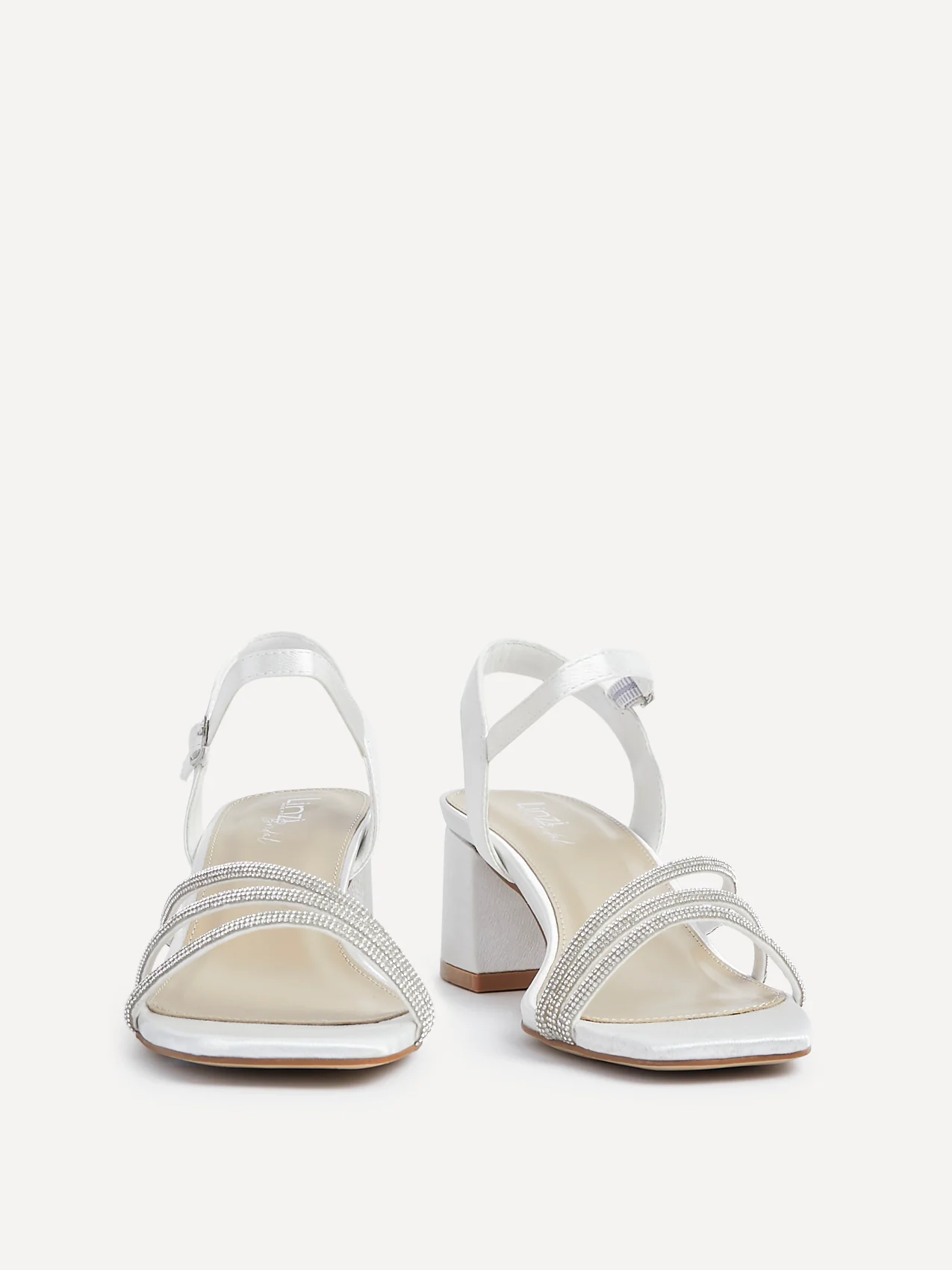 Mariah Wide Fit Bridal Ivory Diamante Heels - Image 3