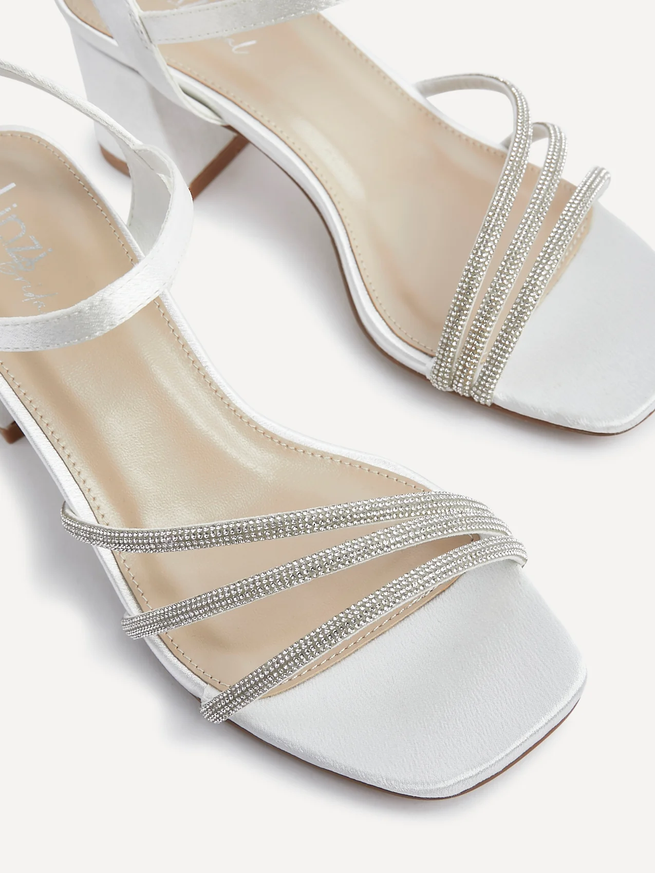 Mariah Wide Fit Bridal Ivory Diamante Heels - Image 4