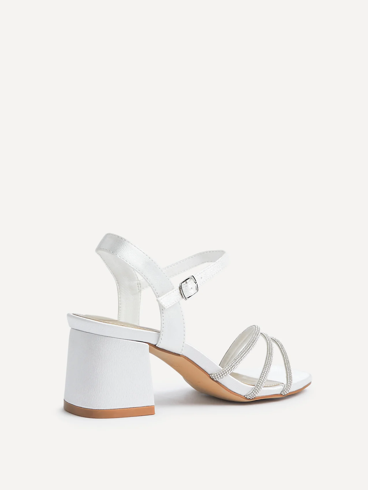 Mariah Wide Fit Bridal Ivory Diamante Heels - Image 5