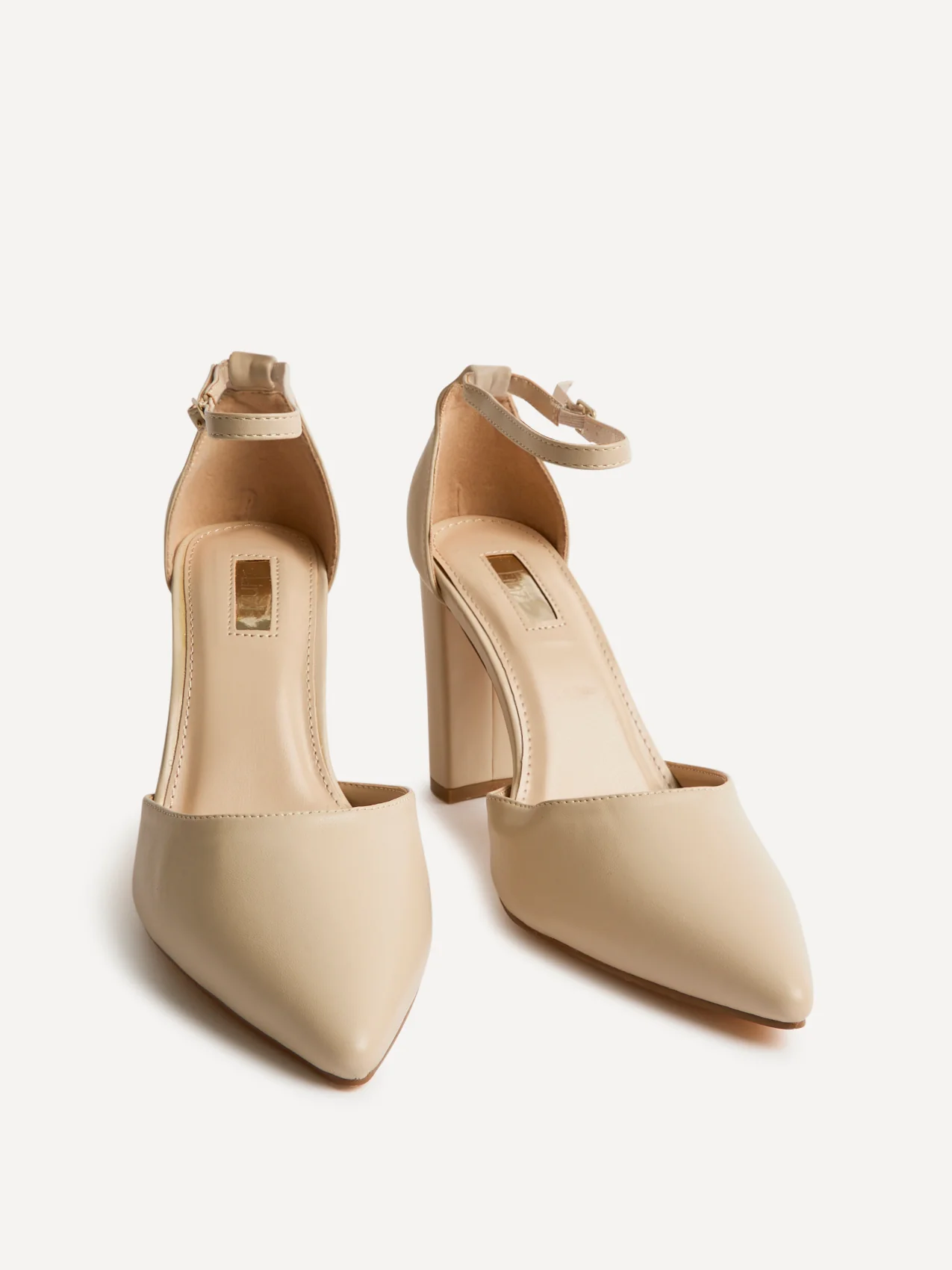 Marlie Nude Faux Leather Court Heels - Image 3