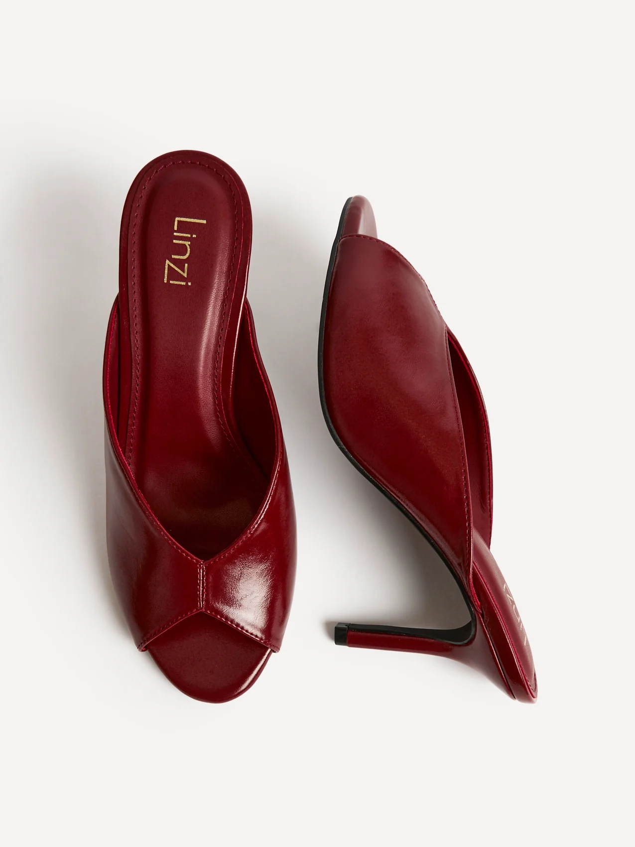 Marseille Red Peep Toe Mule Heels - Image 5