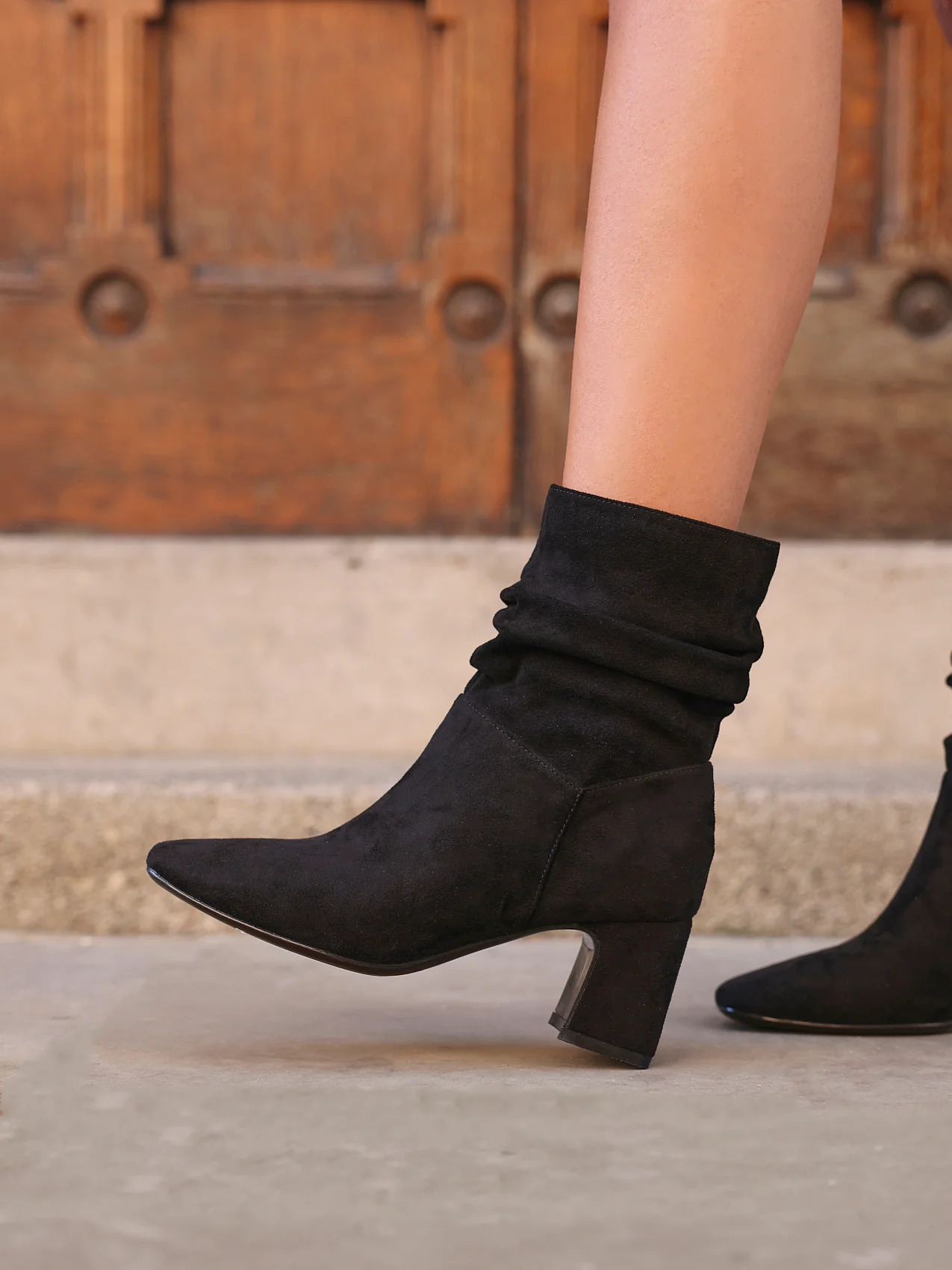 Maven Black Block Heeled Ankle Boots - Image 6