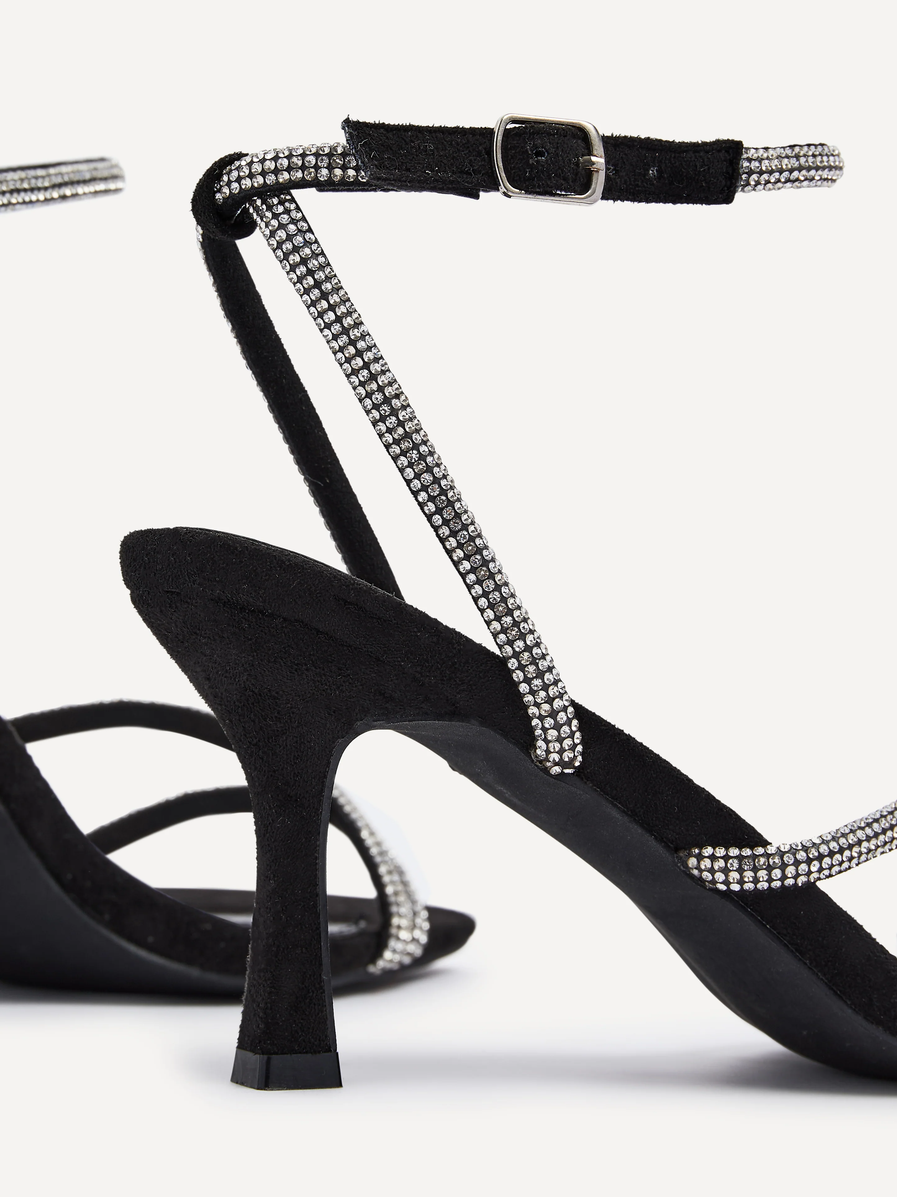 Mayfair Black Diamante Heeled Sandals - Image 4