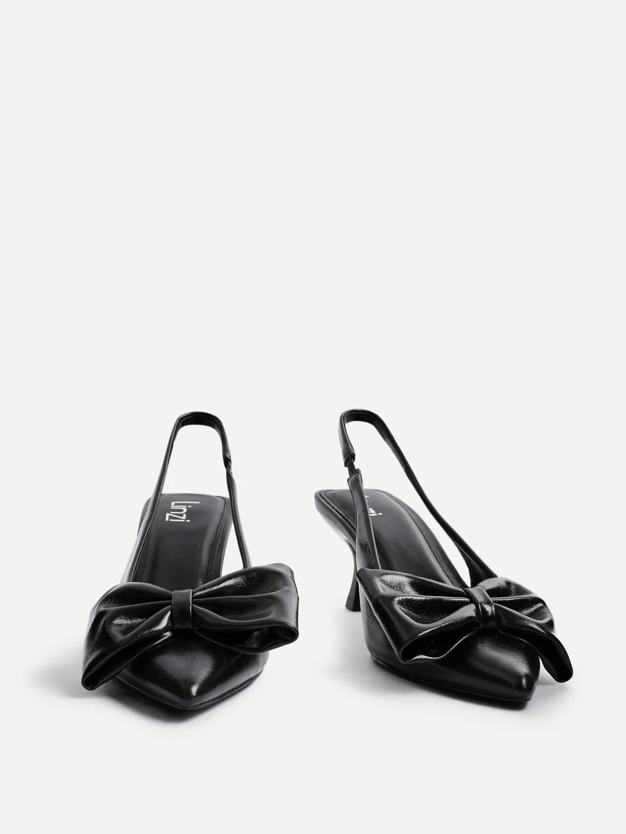 Merlot Black Bow Court Heels - Image 4