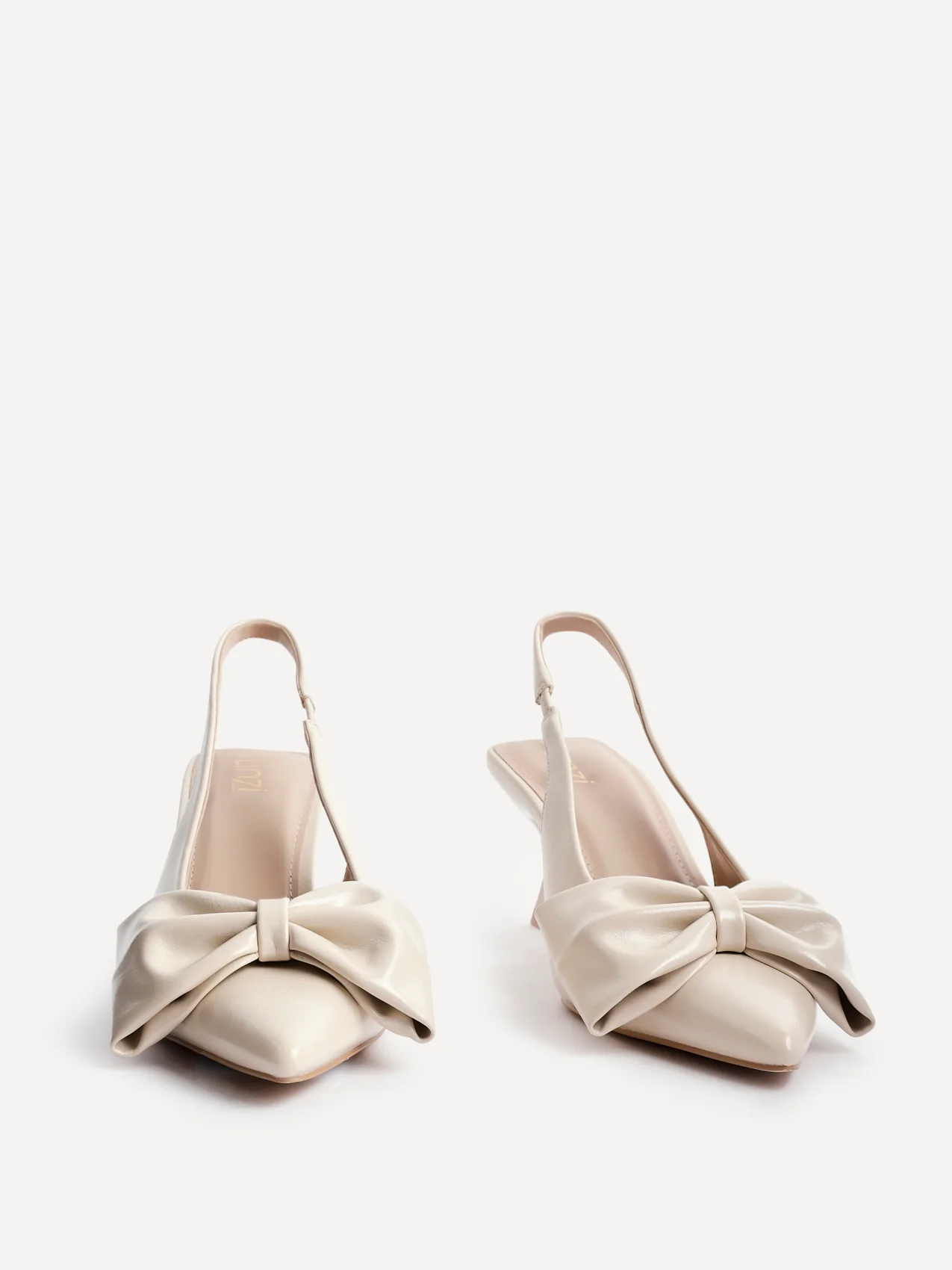 Merlot Nude Bow Court Heels - Image 3