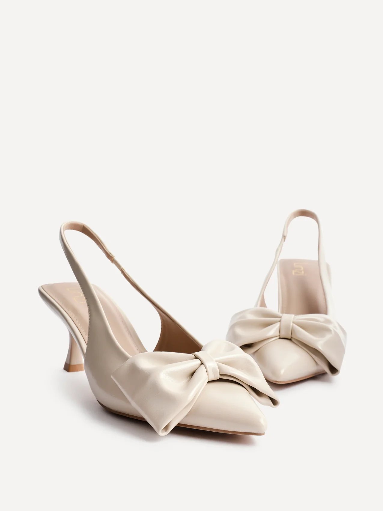 Merlot Nude Bow Court Heels - Image 4