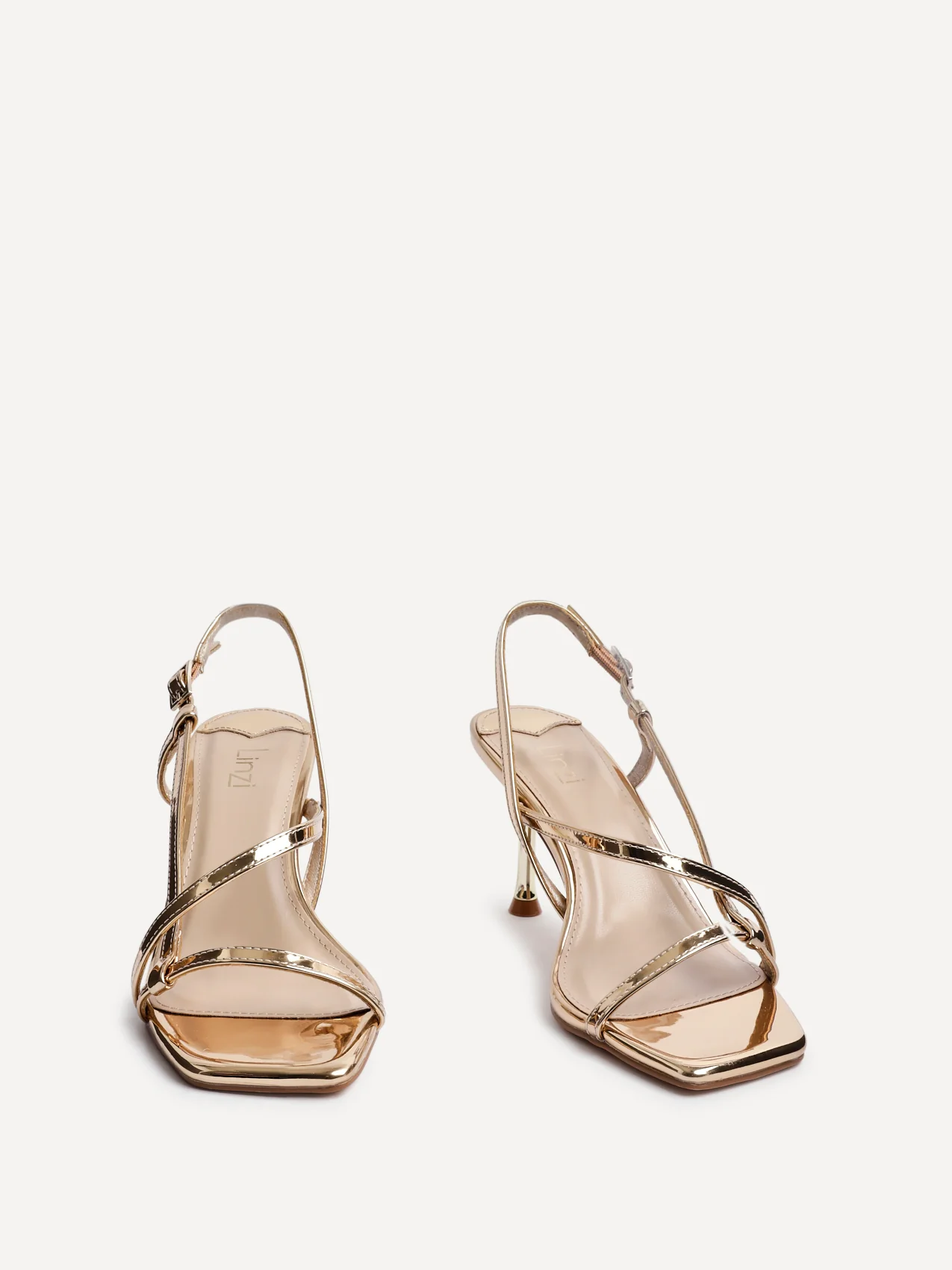 Midnight Gold Chrome Heeled Sandals - Image 3