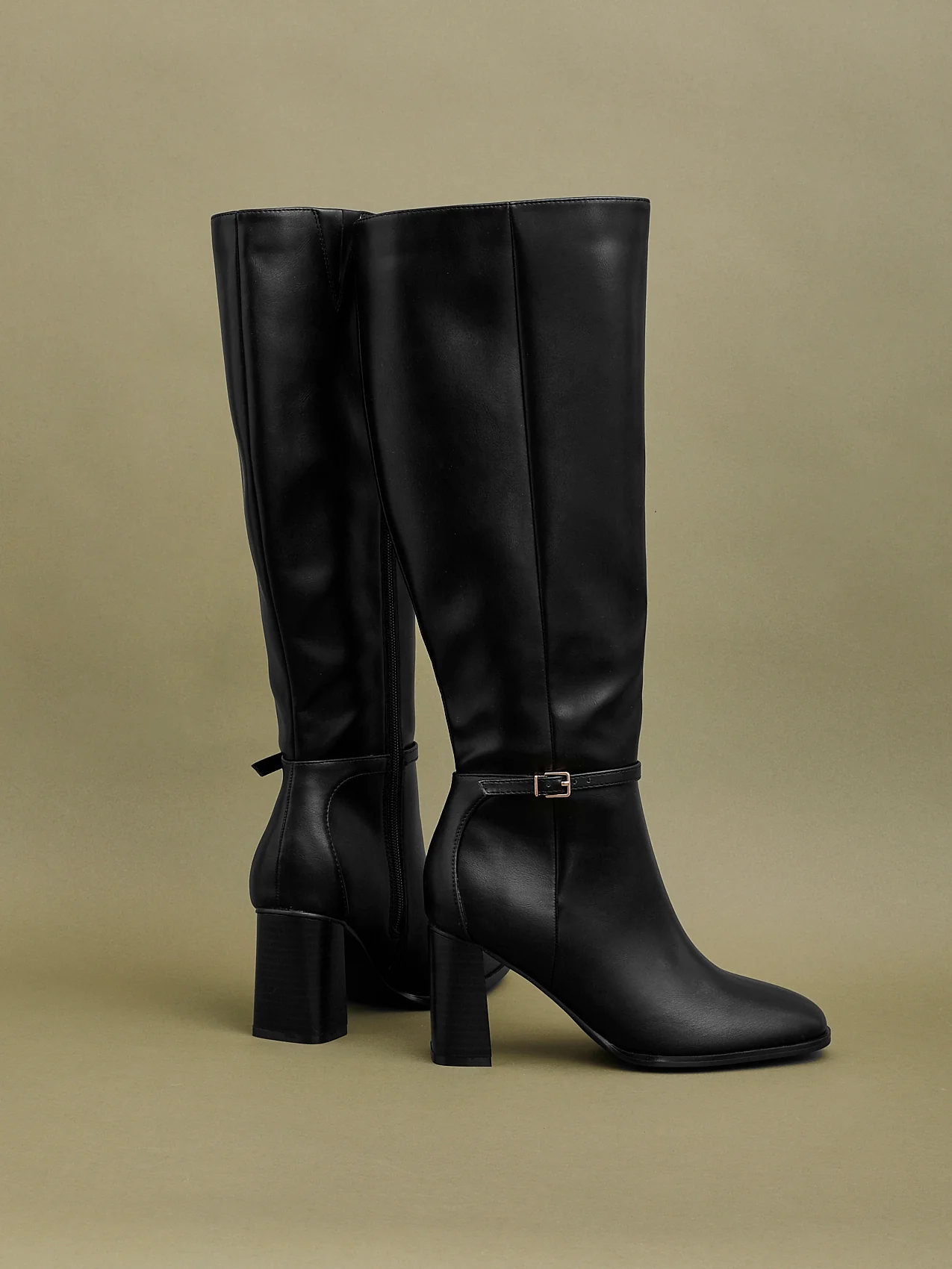 Midtown Black Long Heeled Boots - Image 7