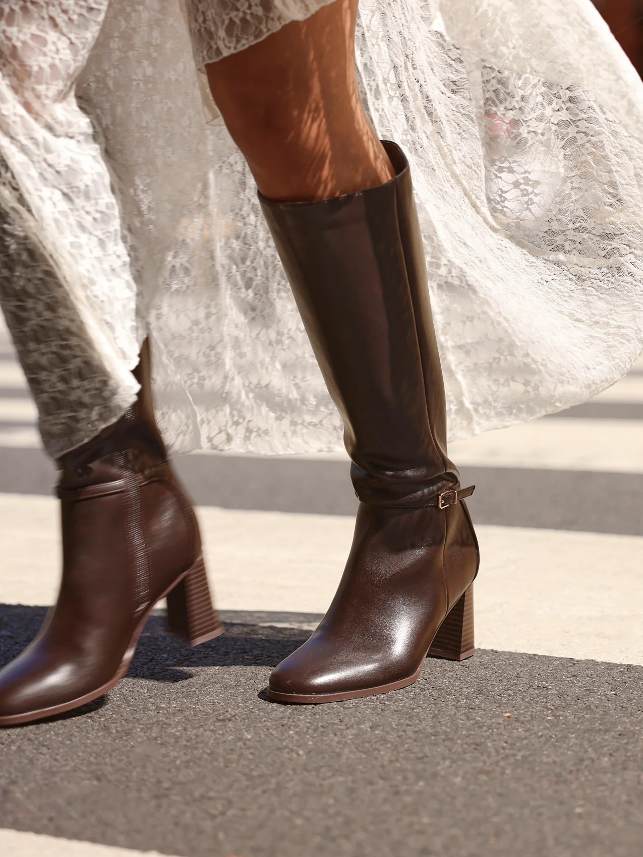 Midtown Brown Long Heeled Boots