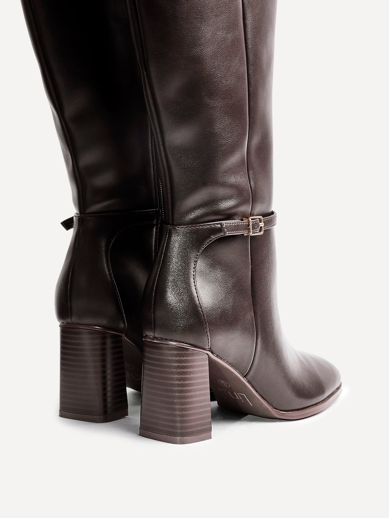 Midtown Brown Long Heeled Boots - Image 4
