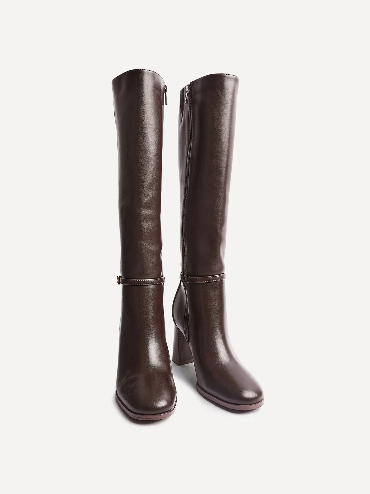 Midtown Brown Long Heeled Boots - Image 5