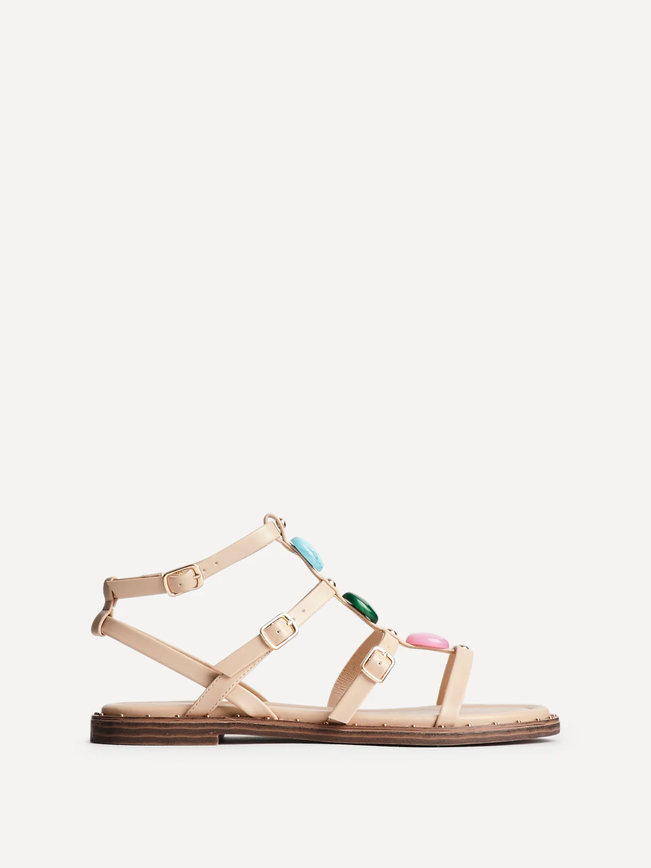Mimi Nude Gladiator Flat Sandals - Image 2