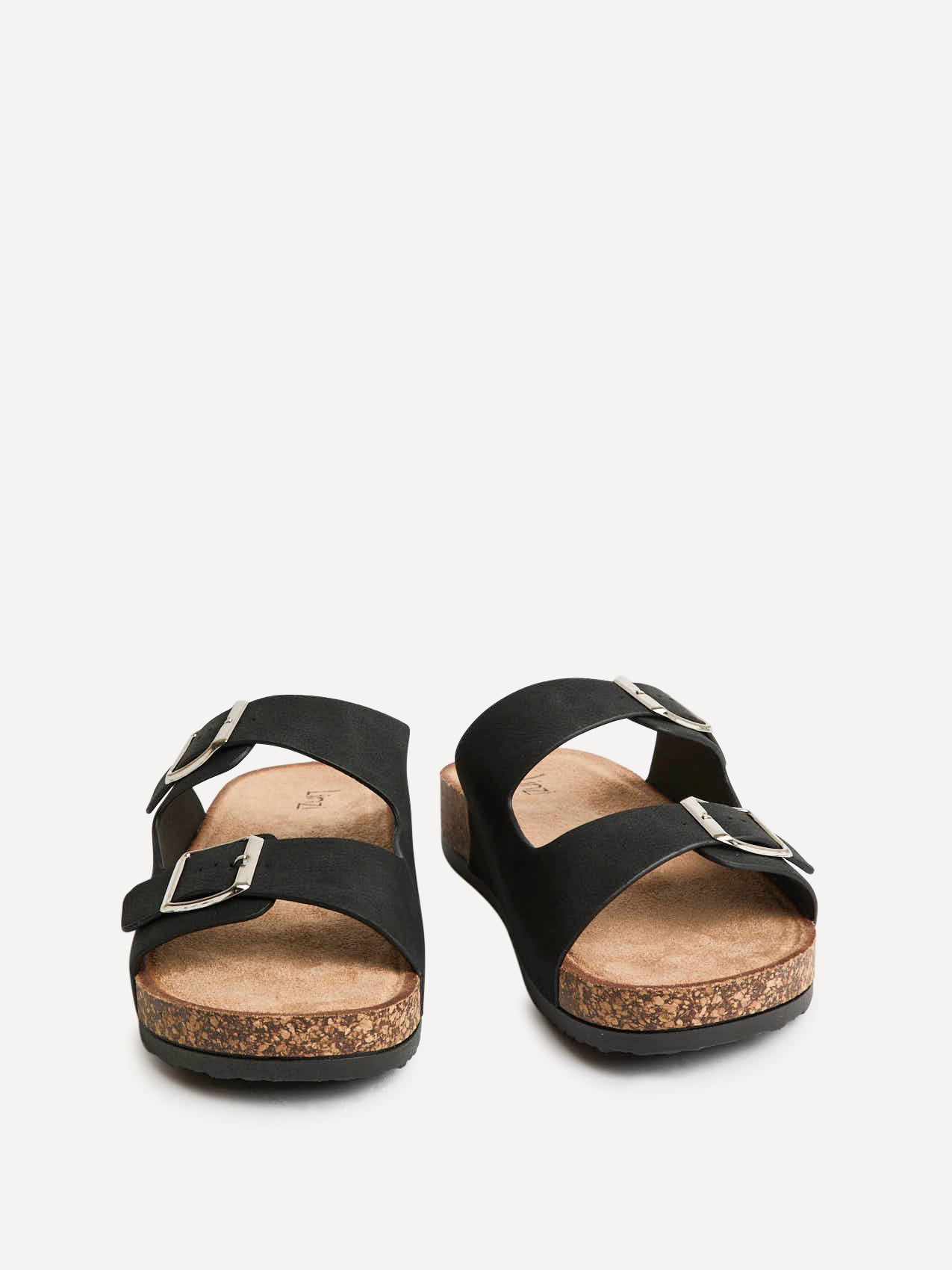 Mission Black Soft Footbed Double Buckle Sandals - Image 3