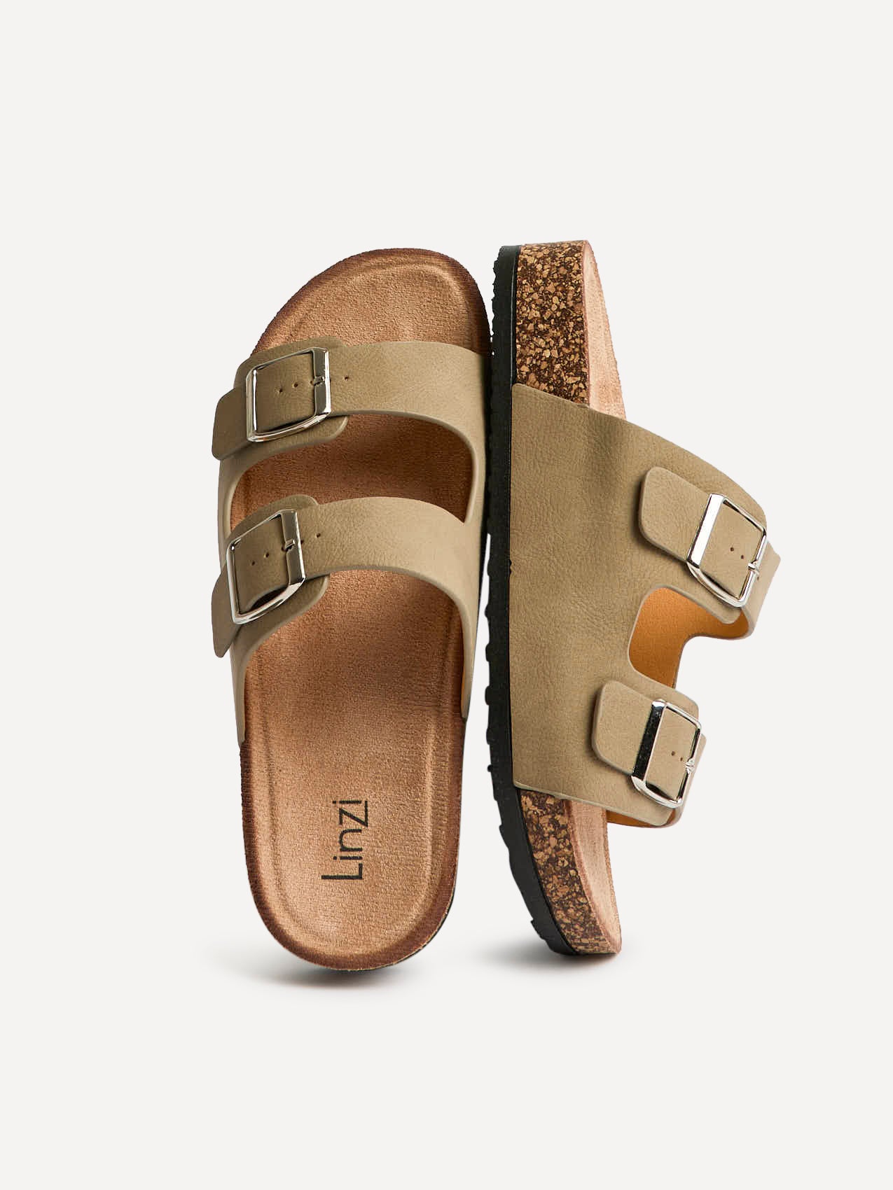 Mission Taupe Soft Footbed Double Buckle Sandals - Image 5