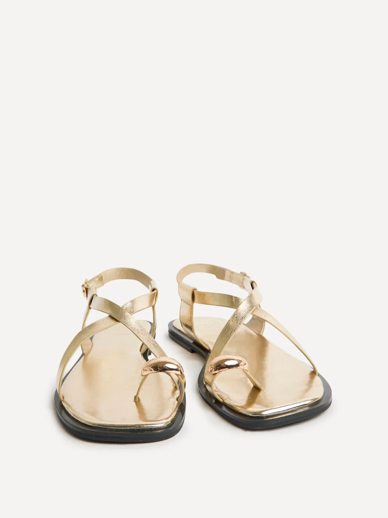 Mist Gold Toe Ring Flat Sandals - Image 3
