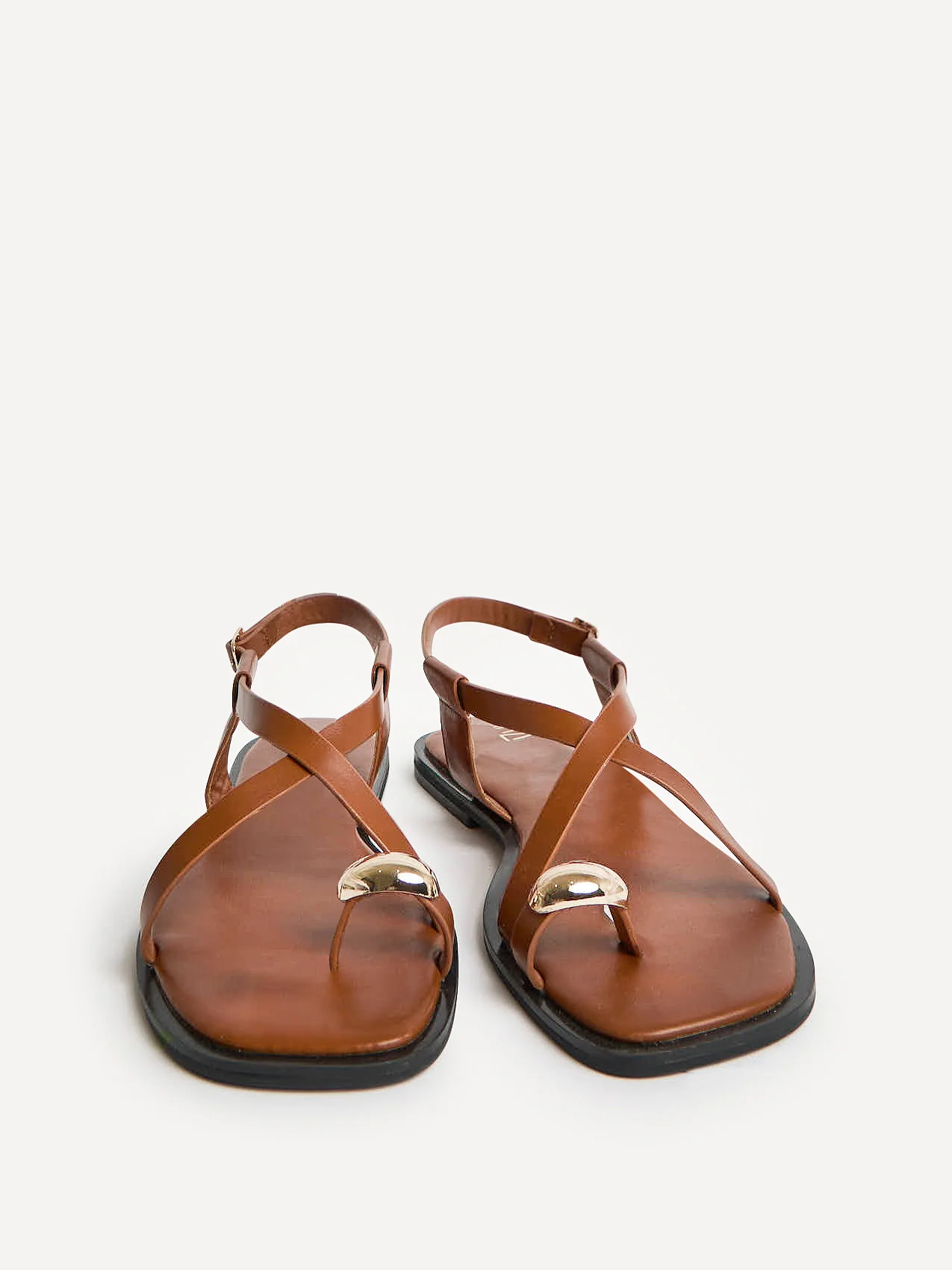 Mist Tan Toe Ring Flat Sandals - Image 3