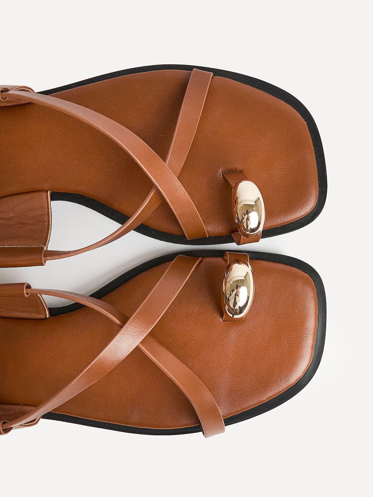 Mist Tan Toe Ring Flat Sandals - Image 5