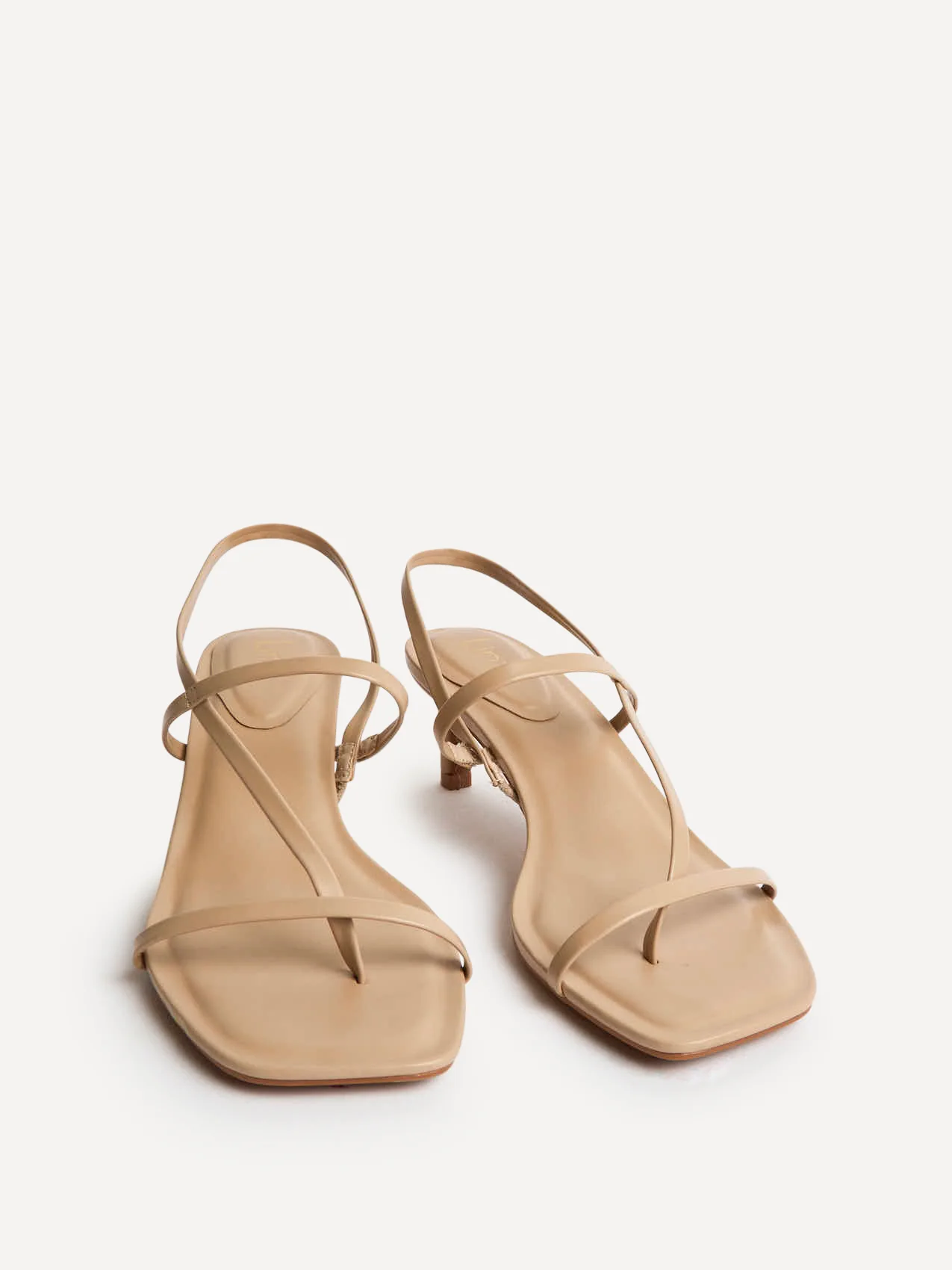 Mode Mocha Faux Leather Heeled Sandals - Image 3