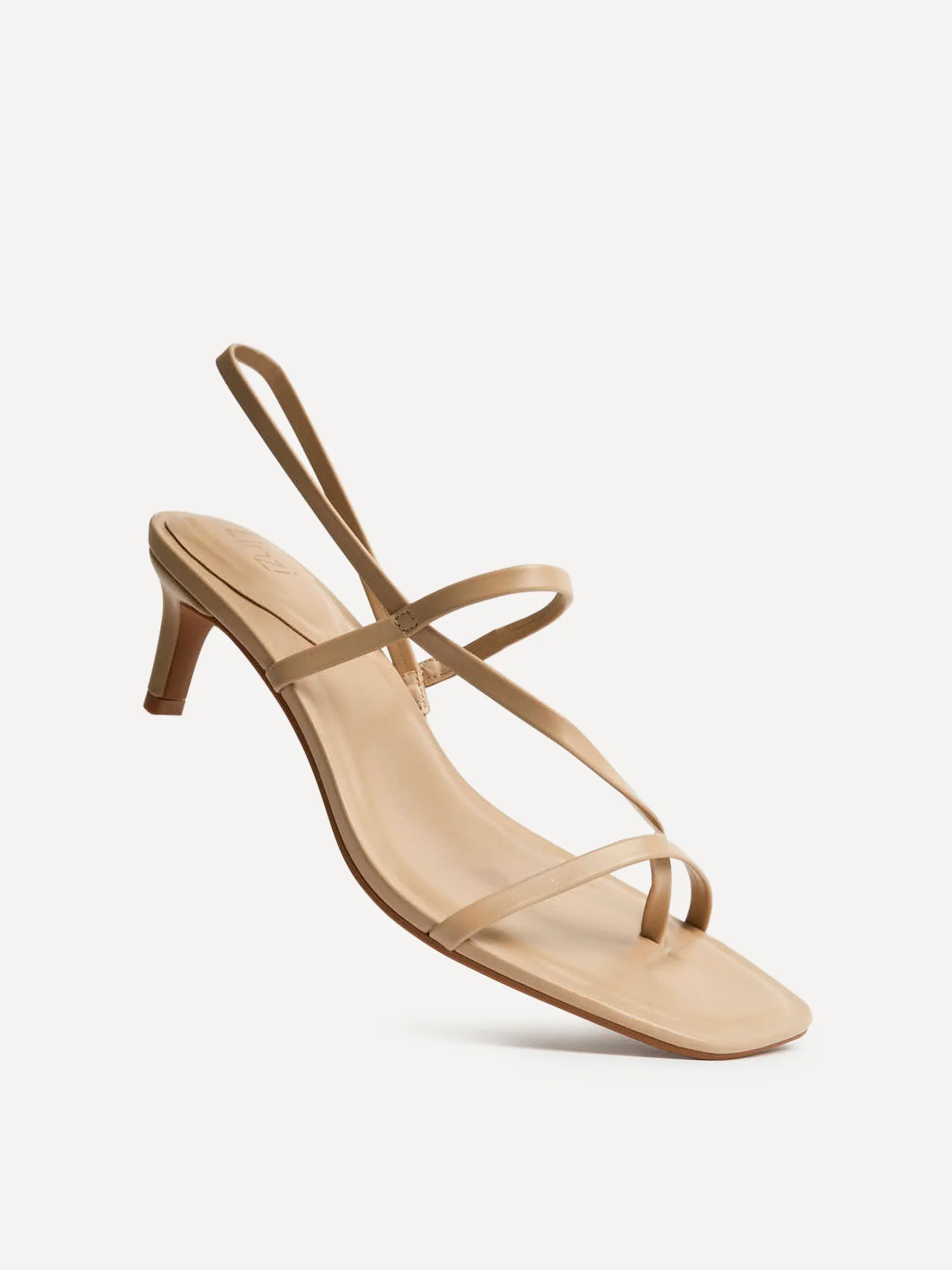 Mode Mocha Faux Leather Heeled Sandals - Image 5