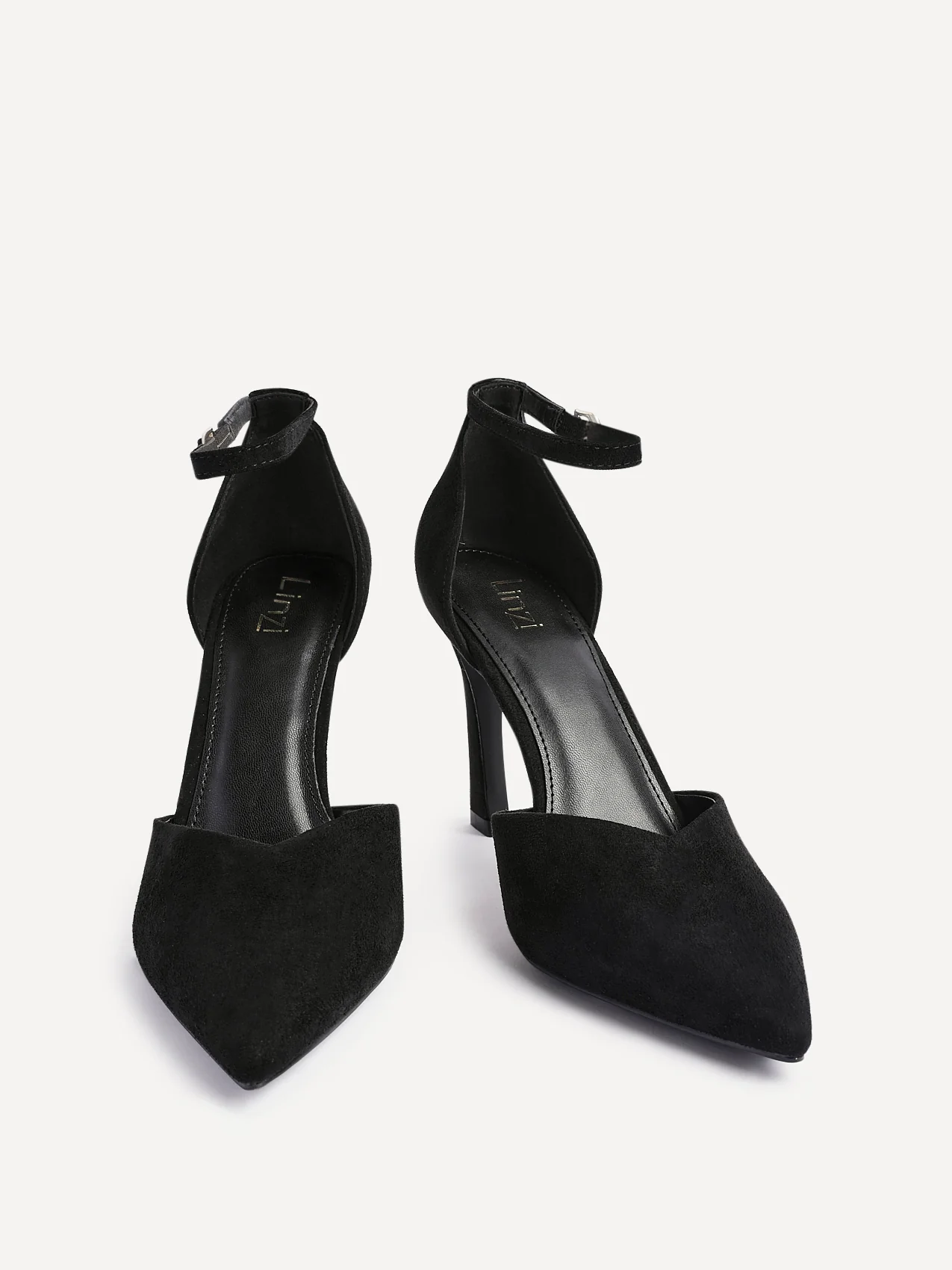 Moira Black Faux Suede V Cut Court Heels - Image 3