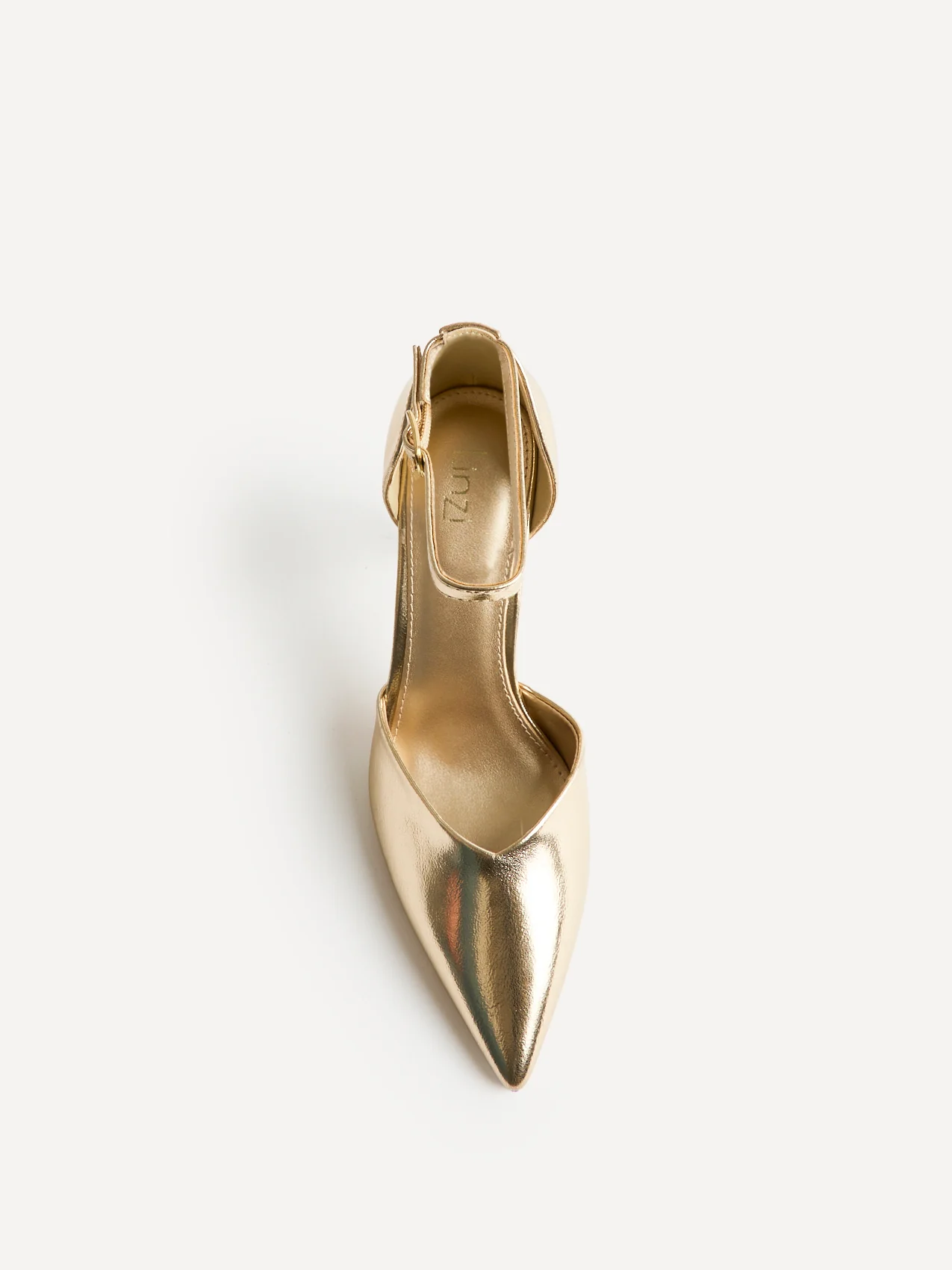 Moira Gold Faux Leather V Cut Court Heels - Image 4