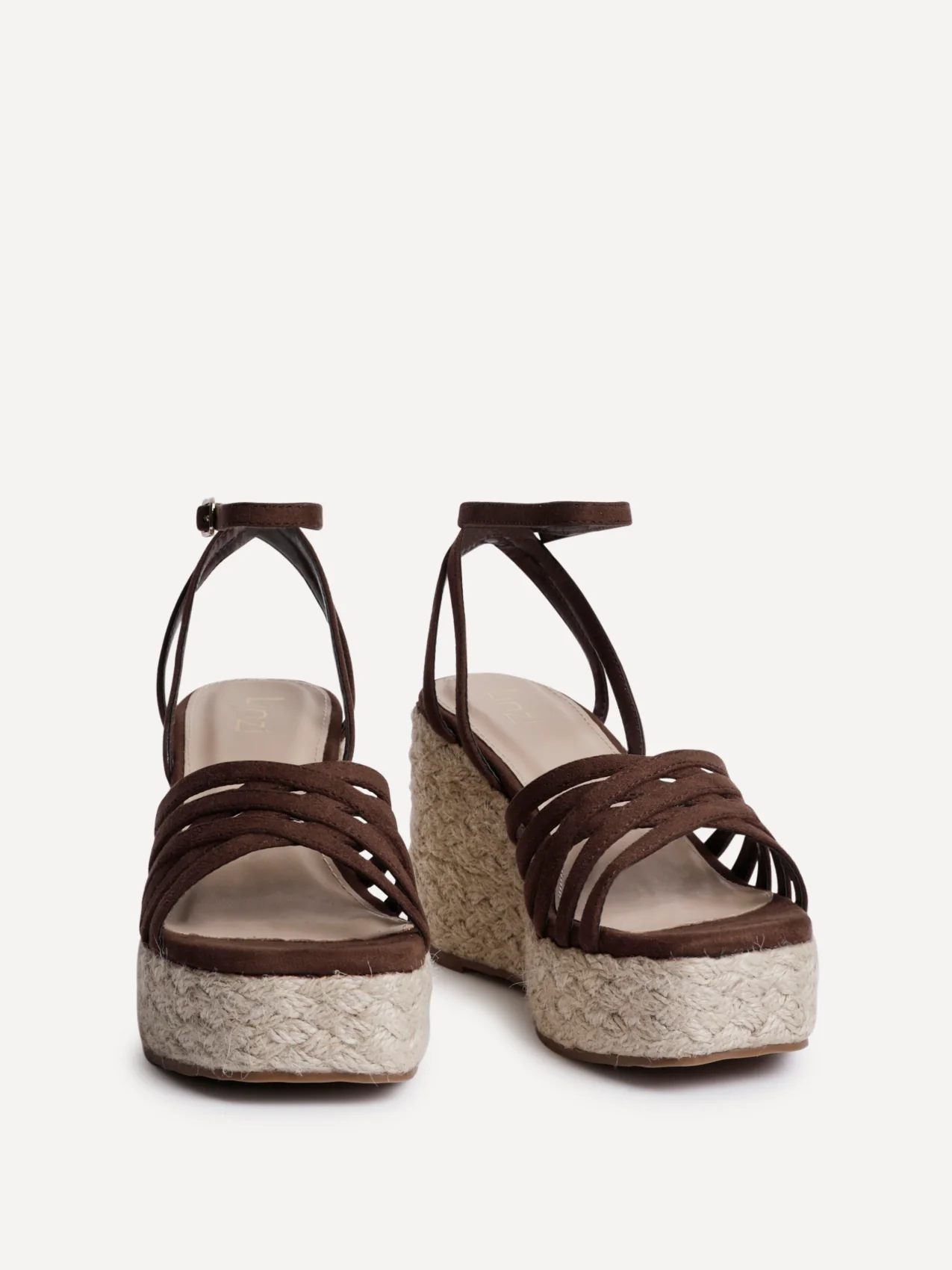 Moment Brown Faux Suede Wedge Sandals - Image 3