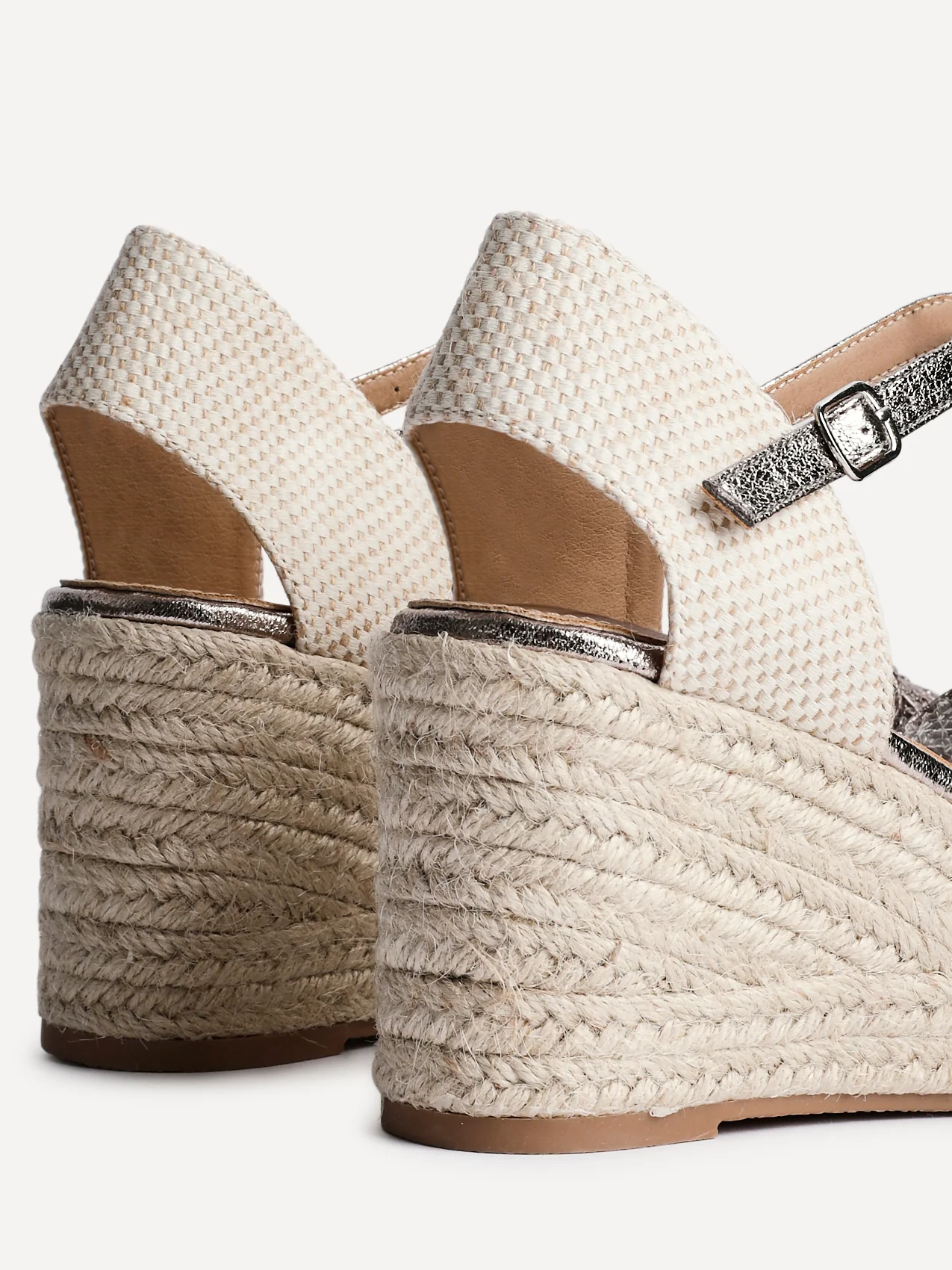 Mystic Pewter Embroidered Espadrille Wedges - Image 4